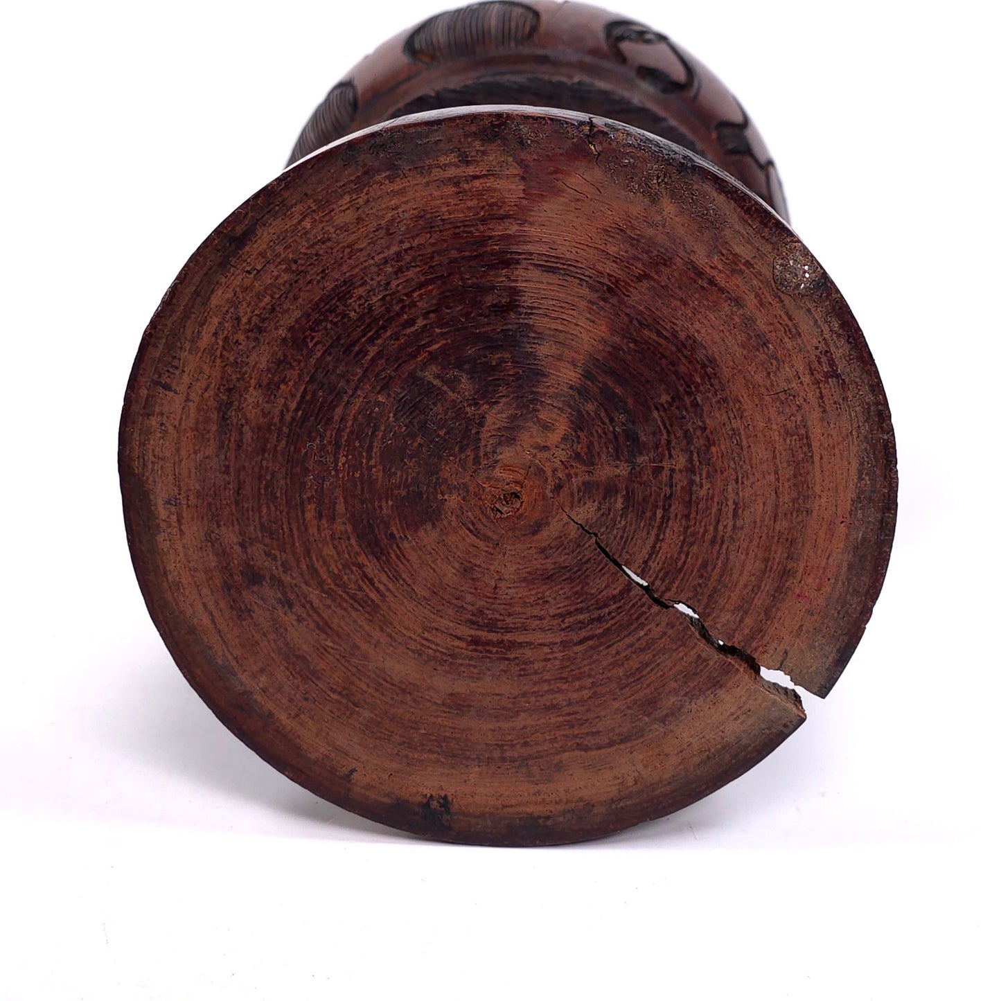 Hand Carved African Keepsake Trinket Jewelry Box Ceremonial Vessel