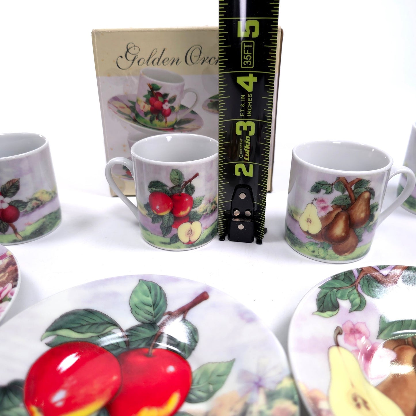 Home Essentials Golden Orchard Set Of 4 Espresso Cup & Saucers