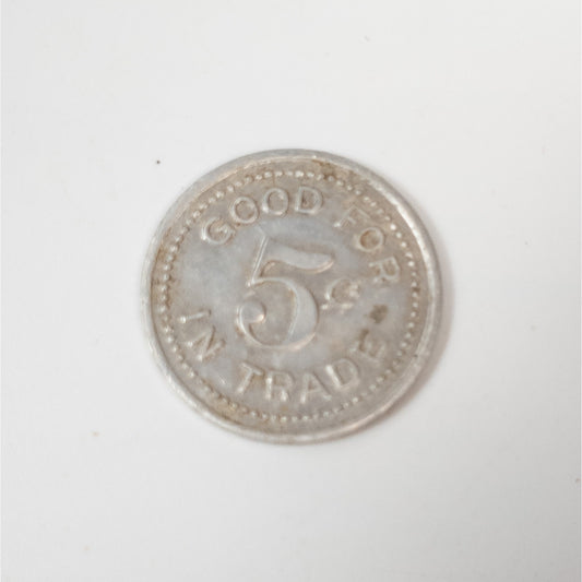 Bardon & Price 5 Cent Trade Token 1402 East 63rd Street