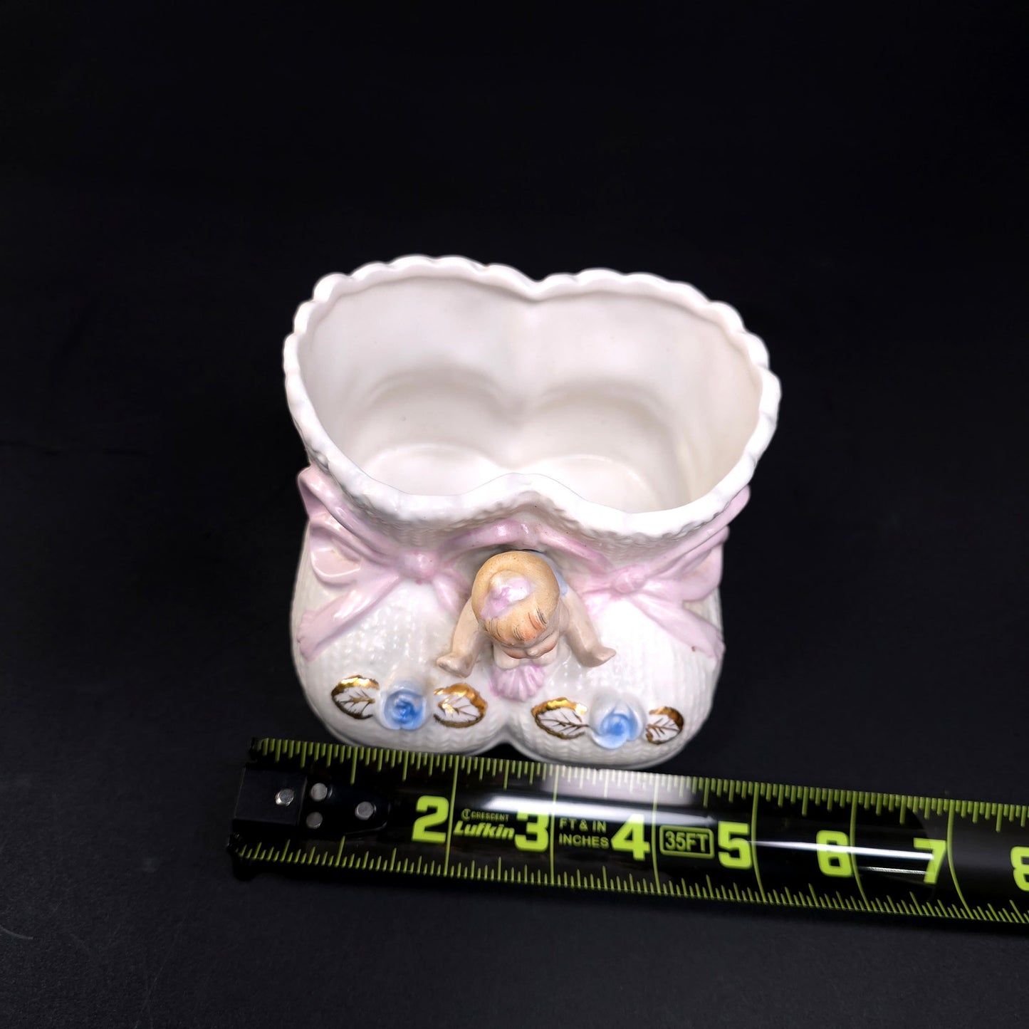 Vintage Napcoware Porcelain Baby Shoes trinket Dish Planter