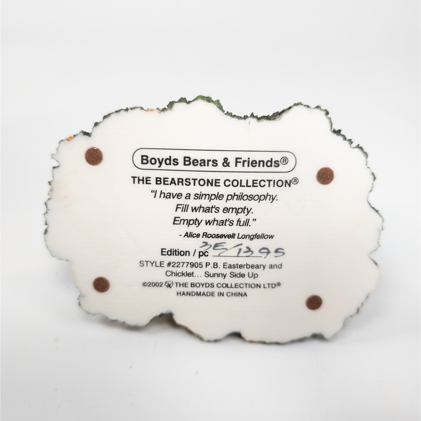 Boyds Bears P.B. Easterbeary and Chicklet... Sunny Side Up Style # 2277905