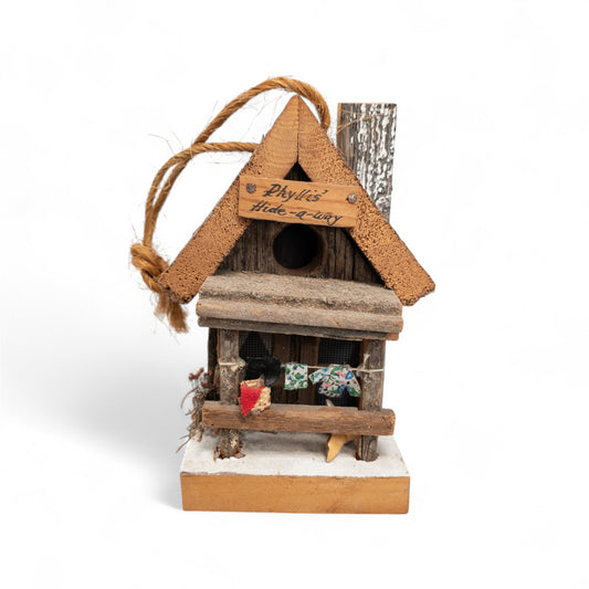Rustic Phyllis' Hide-A-Way Home Birdhouse Rustic Decor