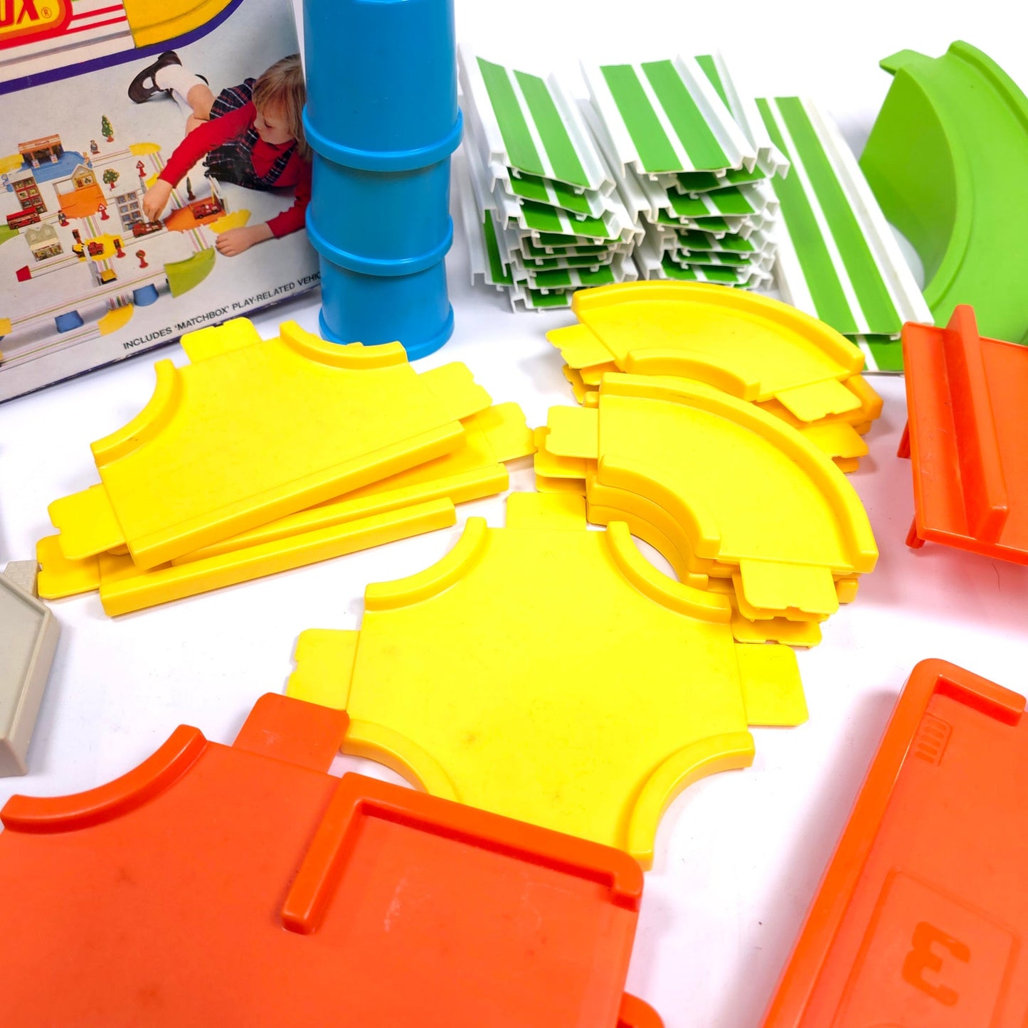 Vintage 1978 Matchbox Lesney PL-3 Play Track Set Of 63 Pieces