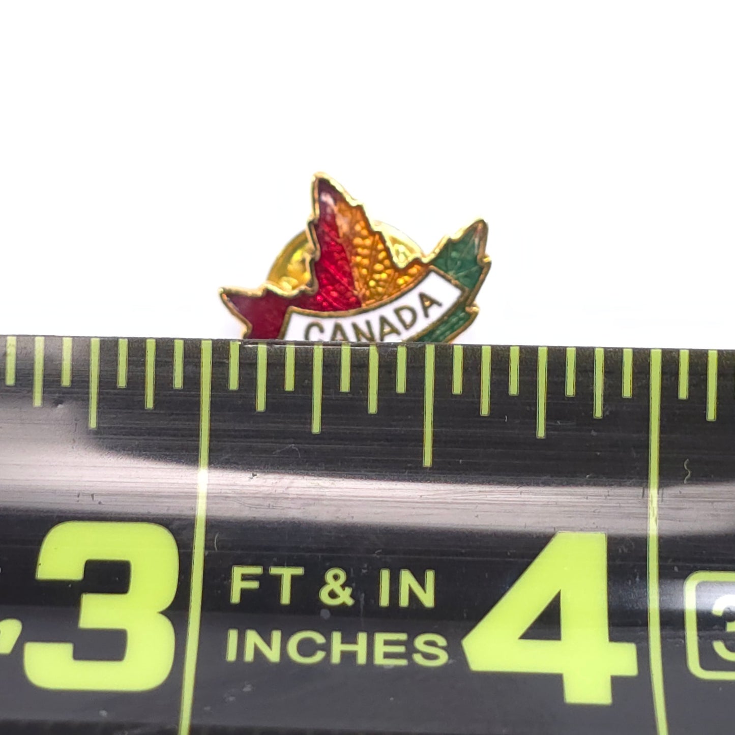 Vintage Canada Maple Leaf Enamel Pinback Pin