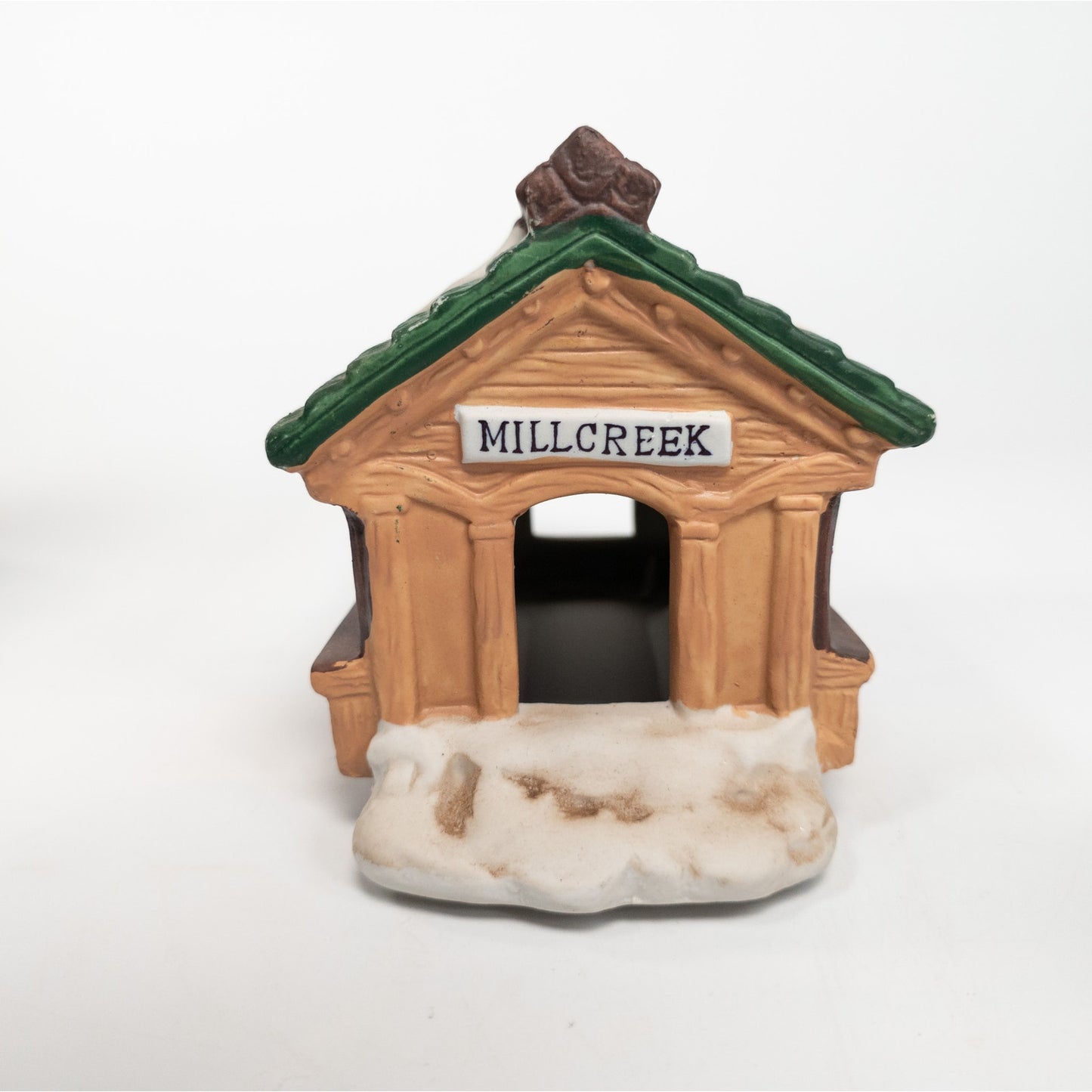 Porcelain Victorian Bridge Tealight Candle Holder Votive Winter Village