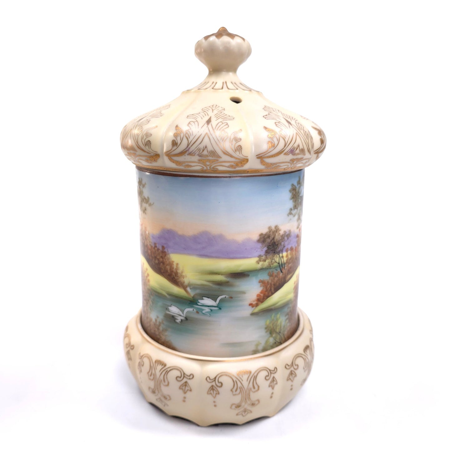 Vintage Ardalt Lenwile Vanity Jar Canister Trinket Music Box Renaissance