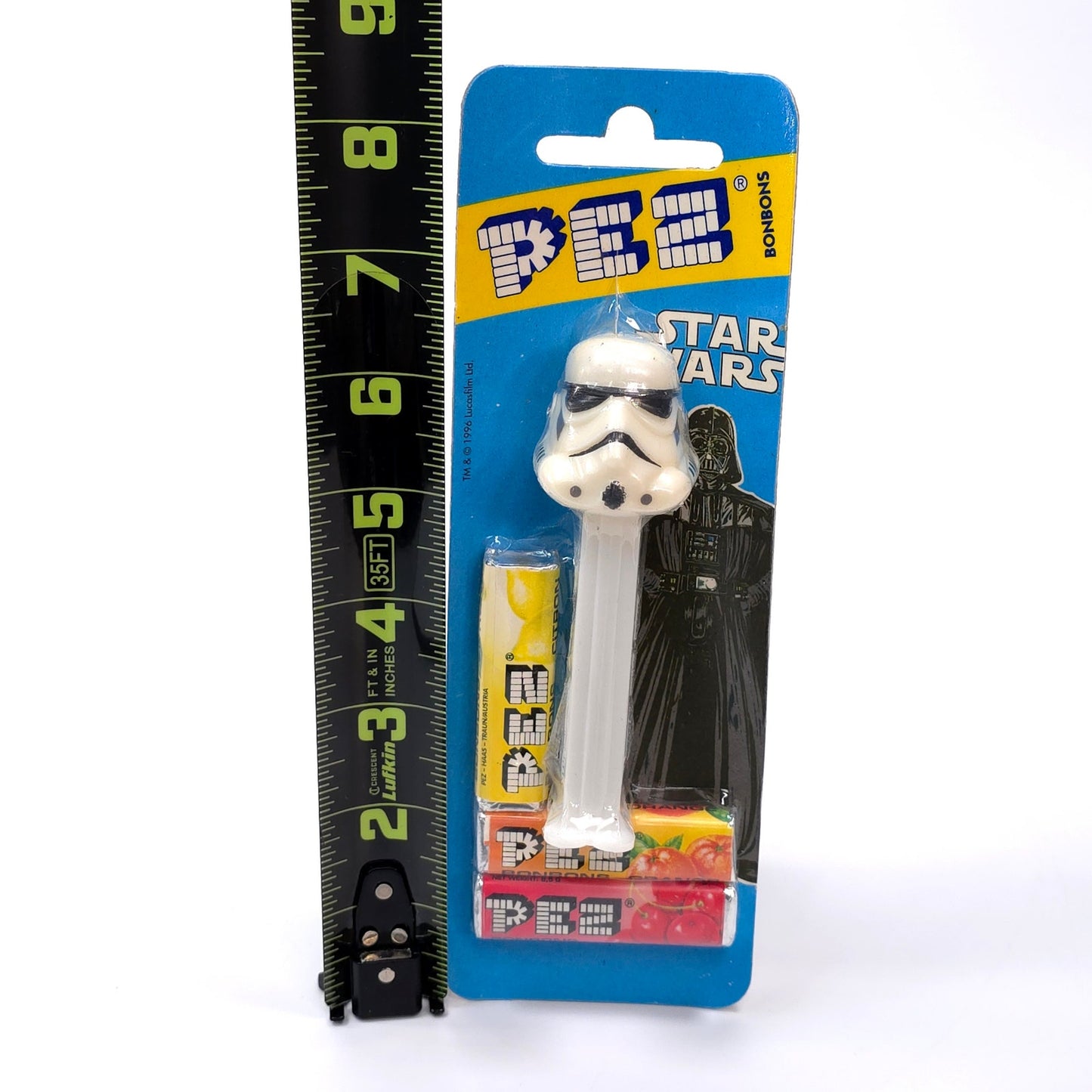 PEZ Storm Trooper Footed Candy Dispenser 2016 Blue Stripes Star Wars