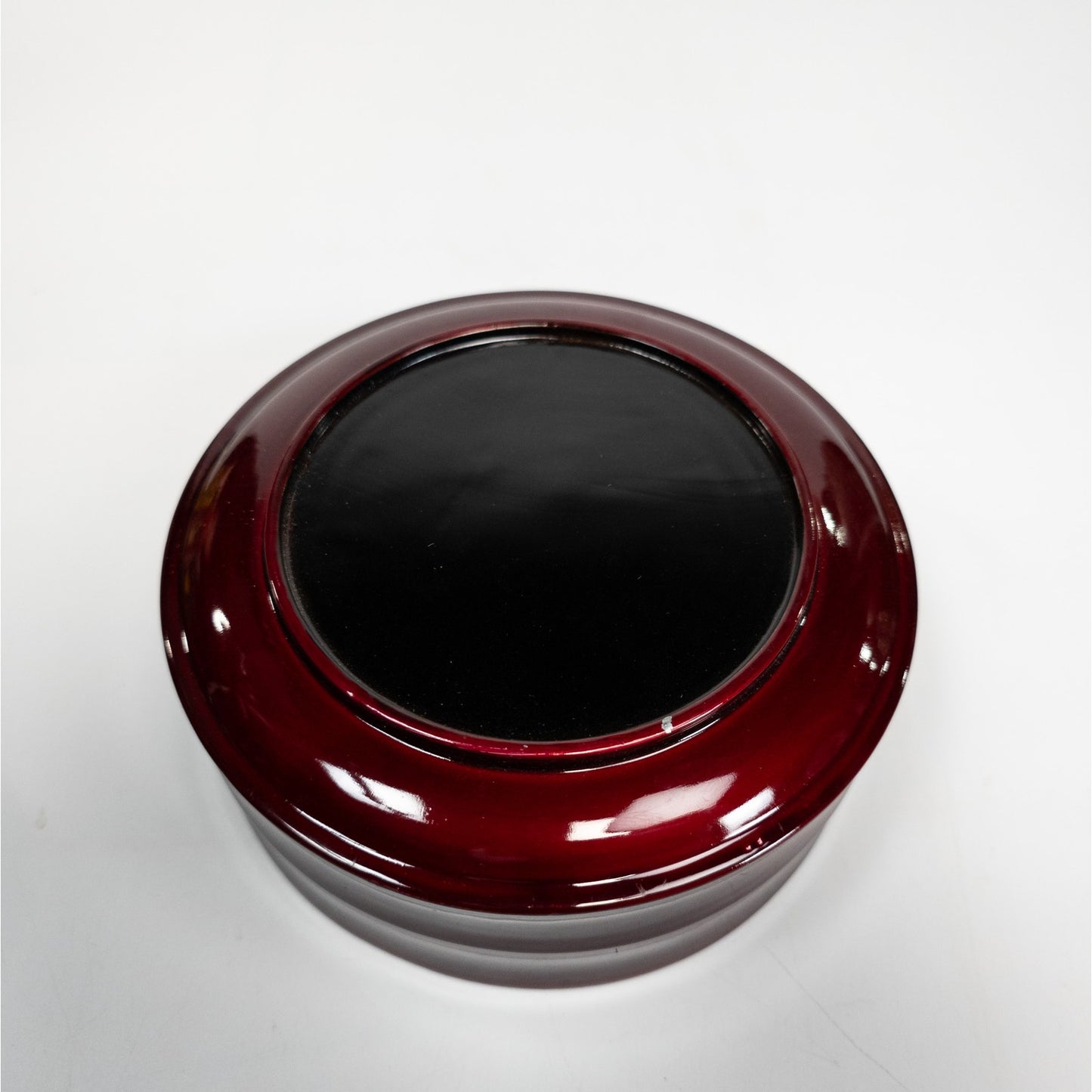 Lacquered Japanese Tea Lidded Trinket Box Container Floral Design w/ Tassel