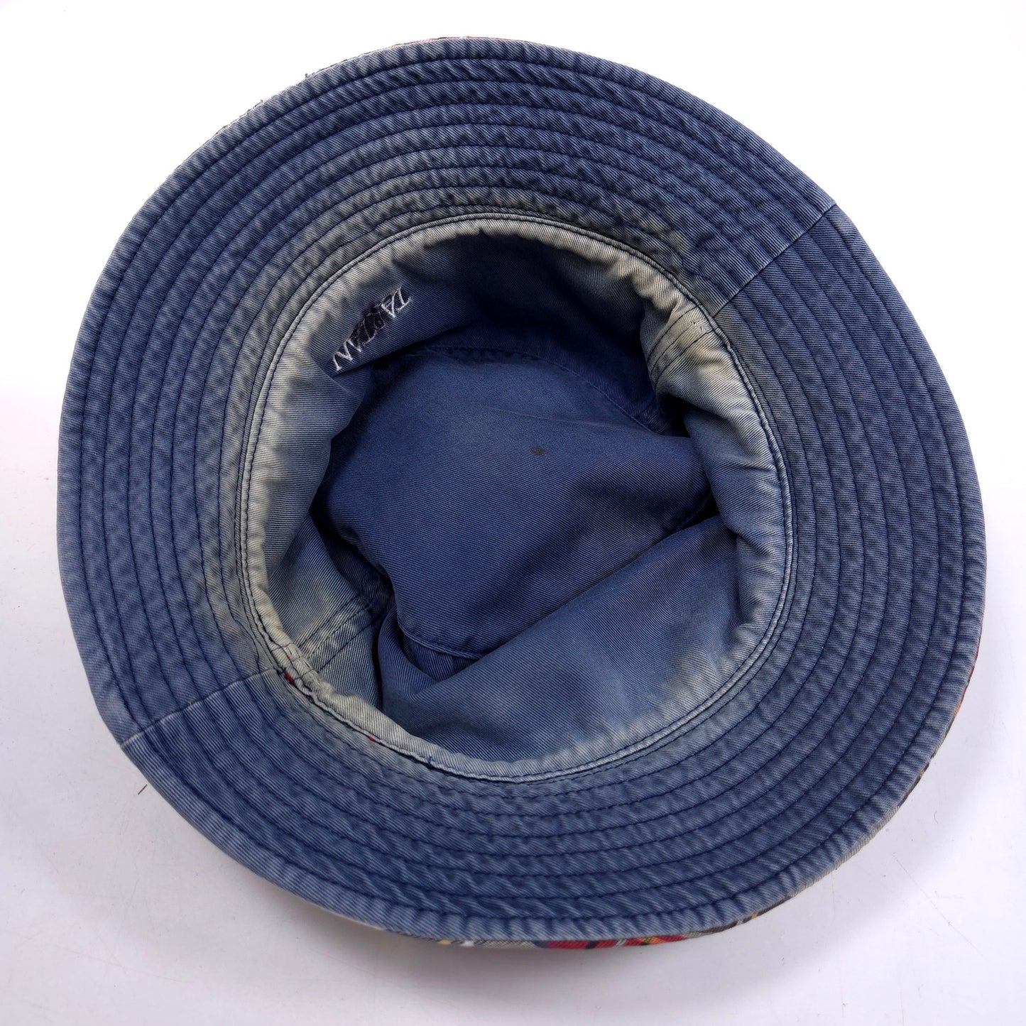 Distressed Madras Plaid Bucket Hat Cap Size XS 20 3/4" Circumference
