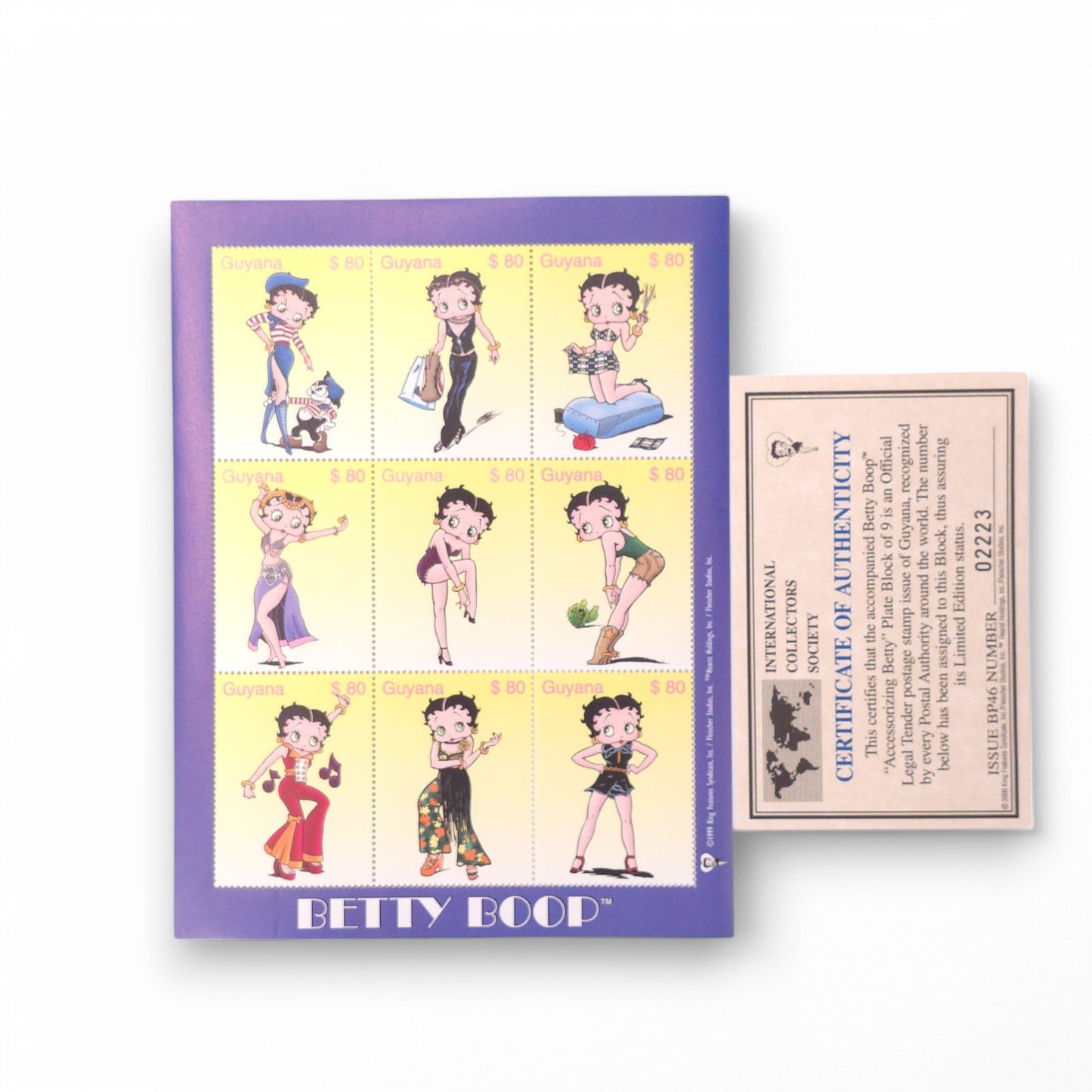 Betty Boop Accessorizing Betty Stamp Sheet MNH with COA - ICS