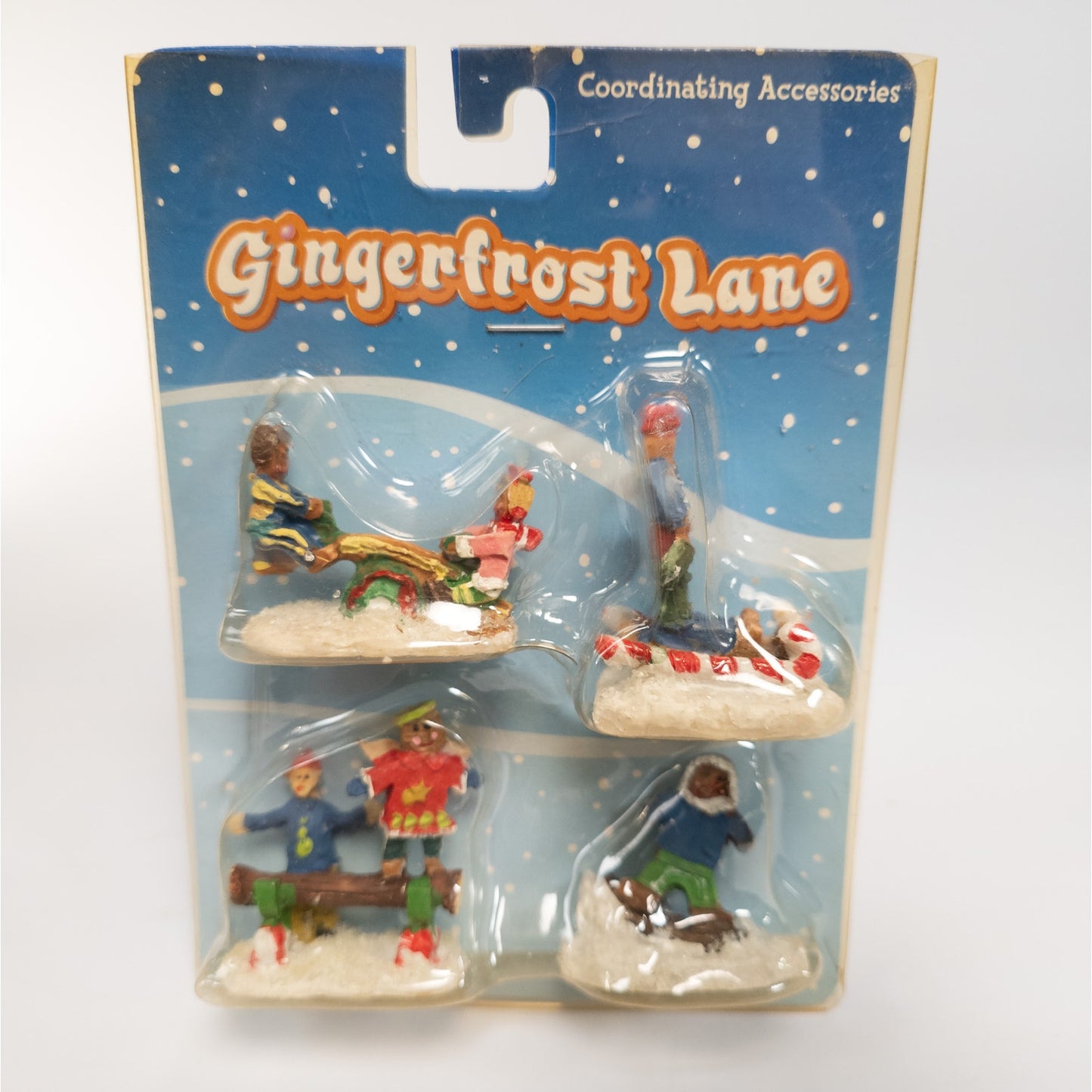 Sealed Gingerfrost Lane Gingerbread Village People Playing Sleding