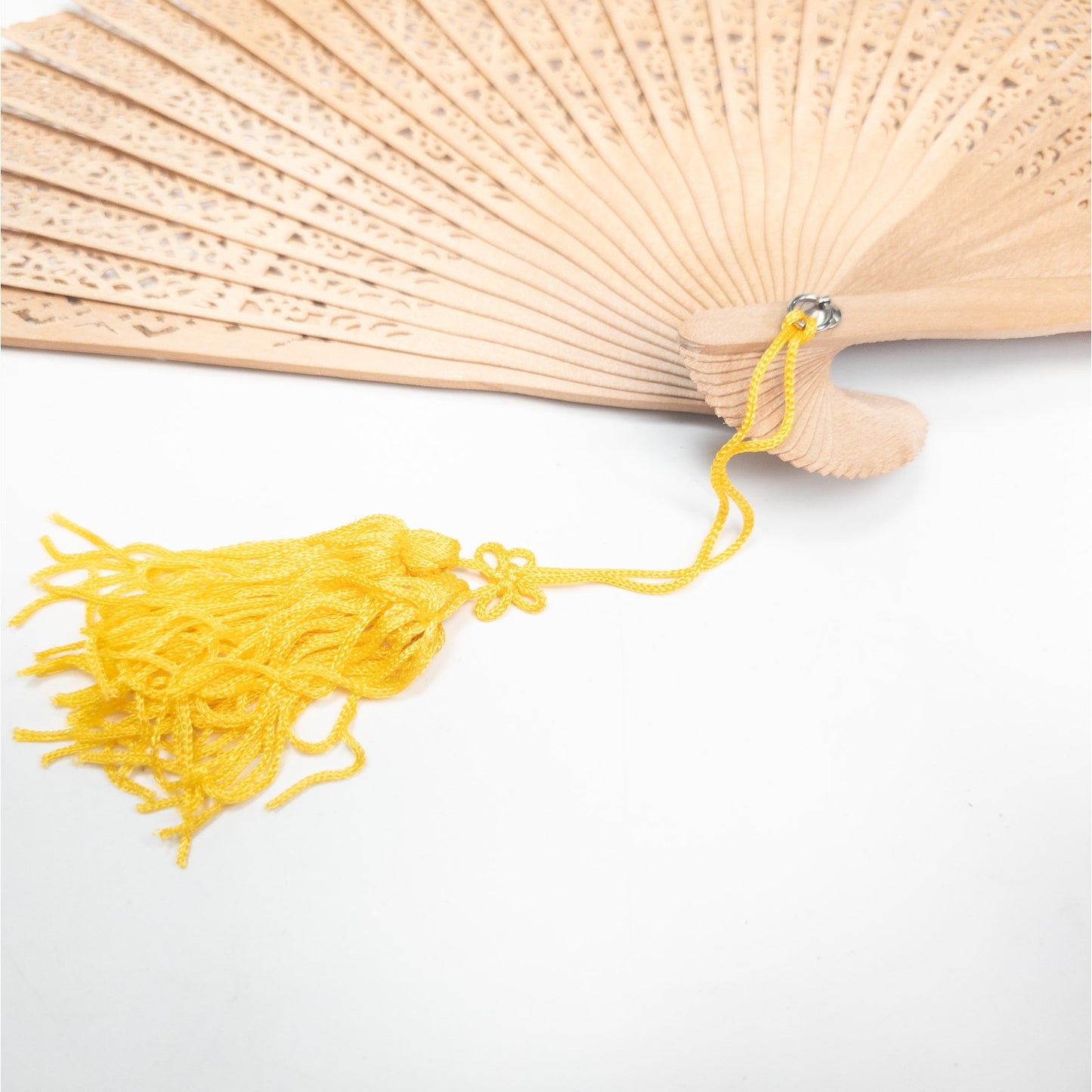 Vintage Japanese Folding Wooden Hand Fan W/ Box
