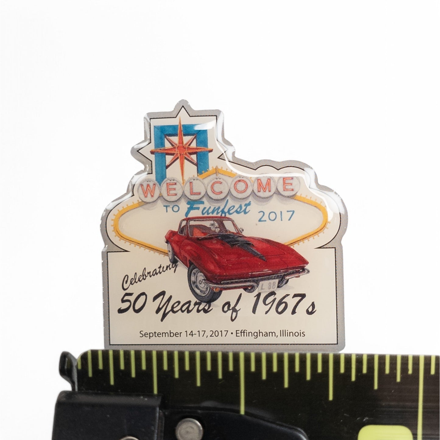 2017 FunFest Corvette Celebrating 50 Years Mid America Motor Works Lapel Pin