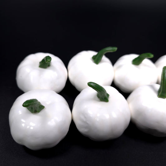 Lot of 12 White Plastic Pumpkin Fall Home Decor