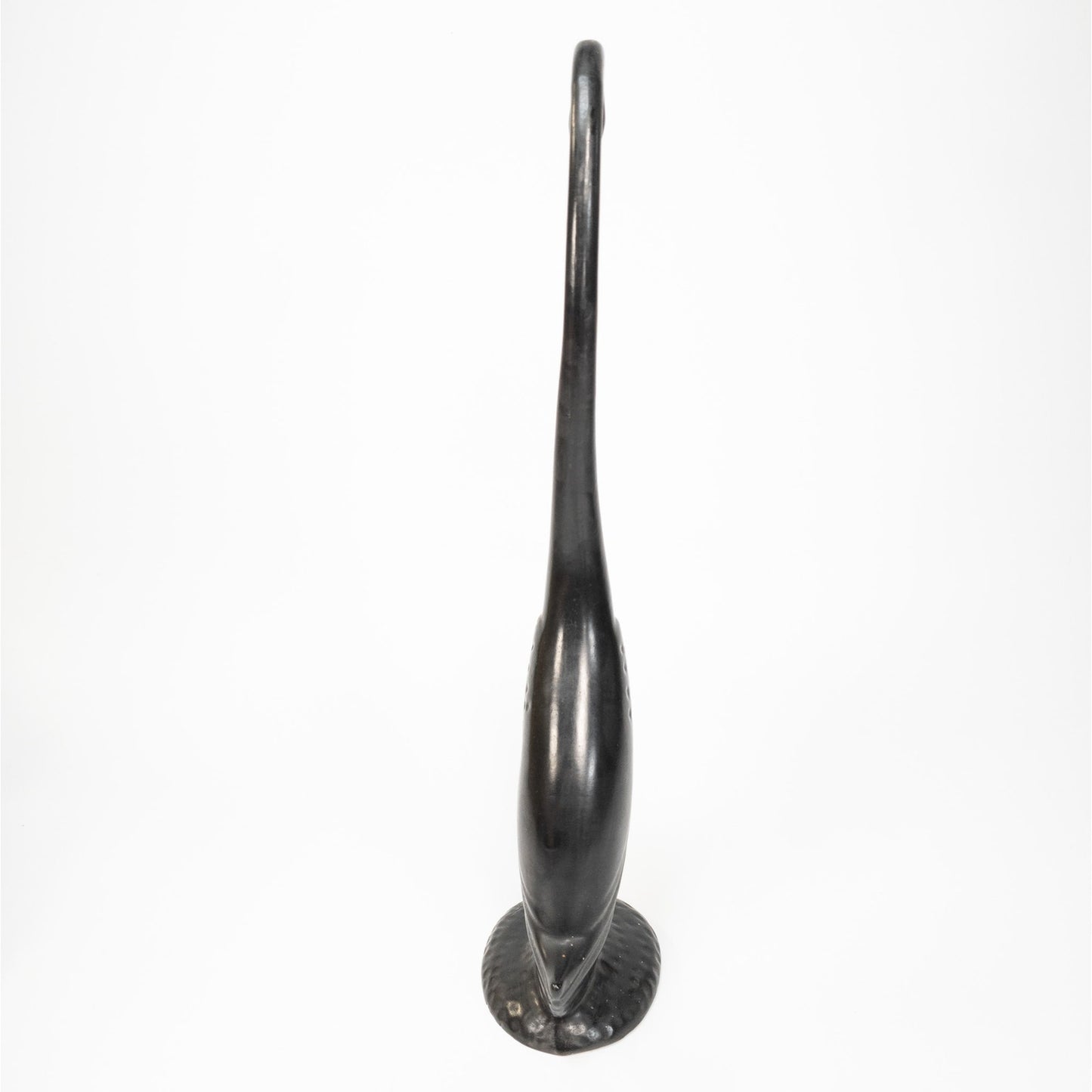 17" Crested Black Swan Porcelain Statue Figure Signed Harry H Cottingham
