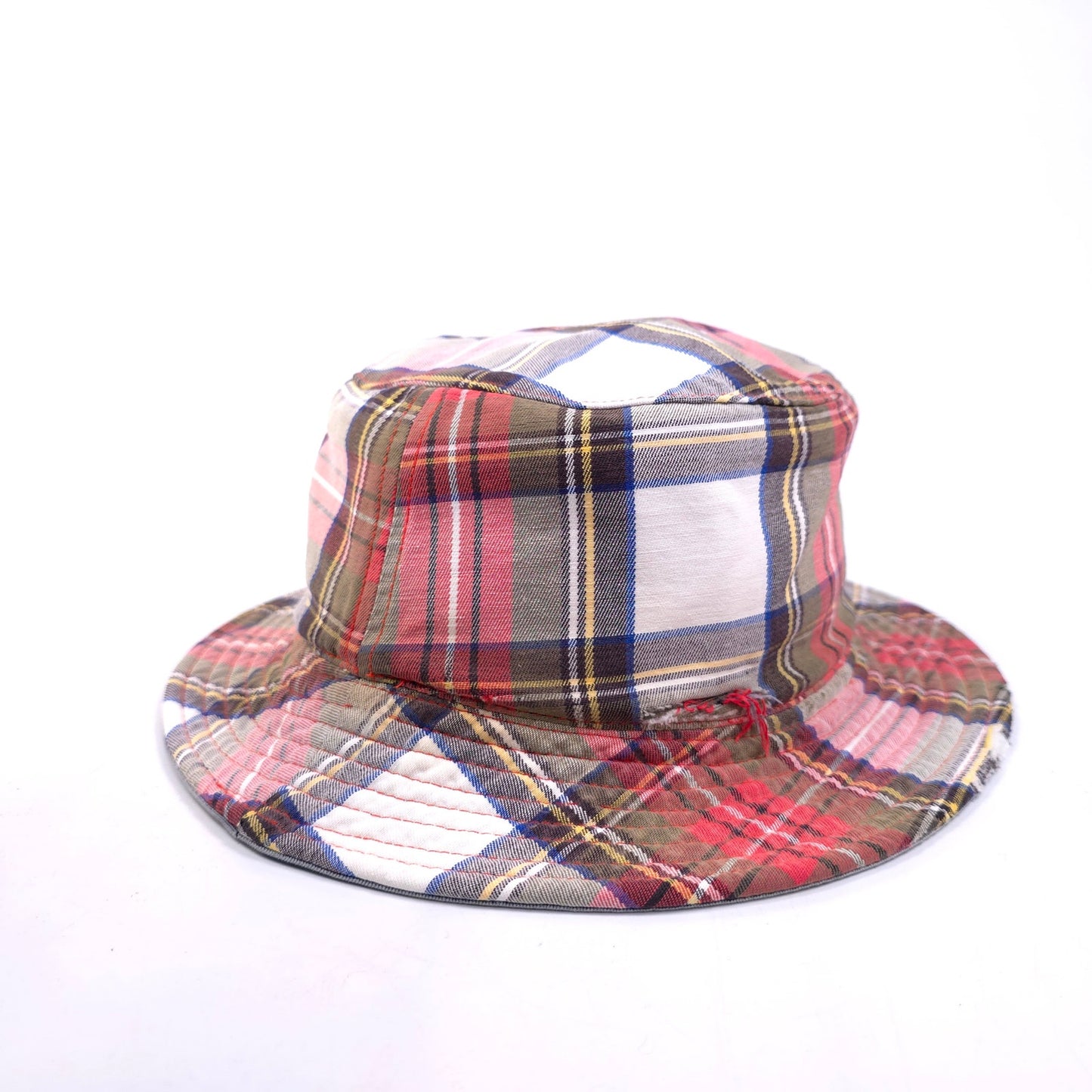 Distressed Madras Plaid Bucket Hat Cap Size XS 20 3/4" Circumference