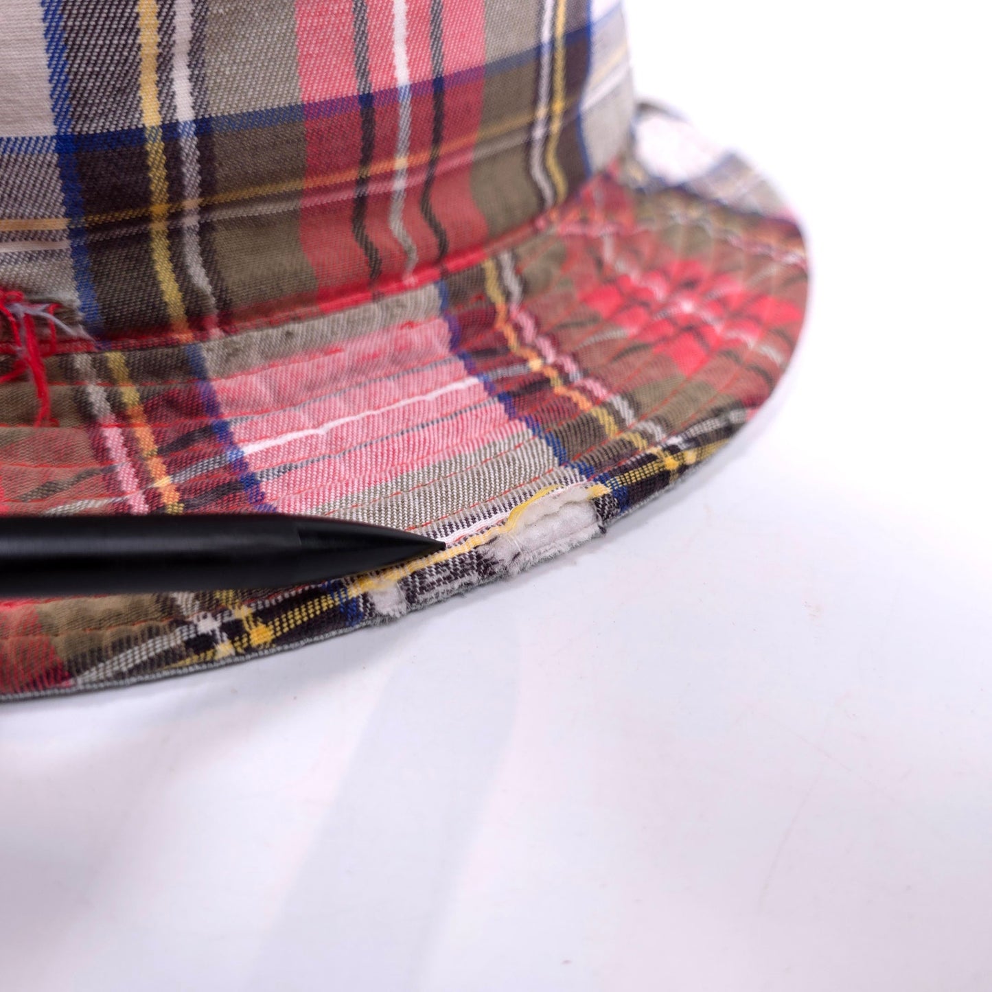 Distressed Madras Plaid Bucket Hat Cap Size XS 20 3/4" Circumference