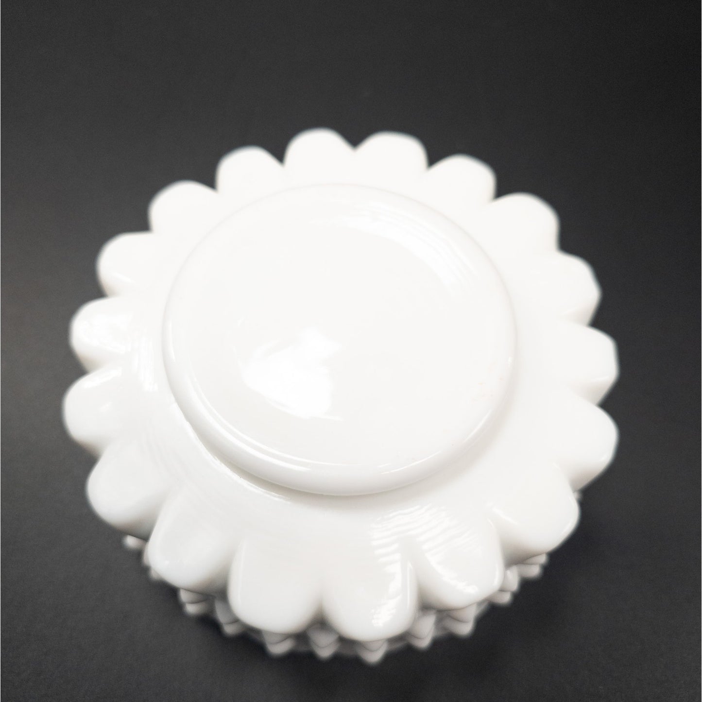 Vintage Fenton Milk Glass Hobnail Taper Candle Holder