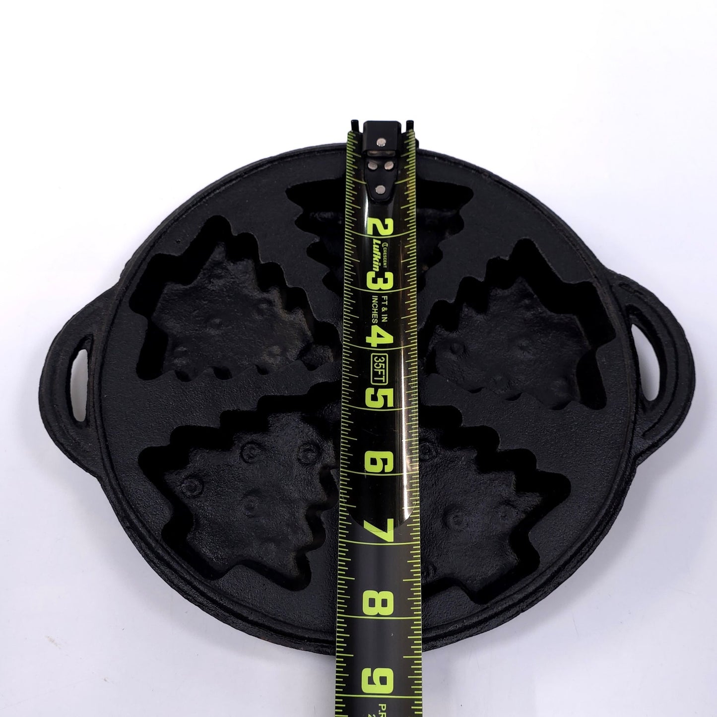 Lillian Vernon Cast Iron Christmas Tree Cookie Muffin Brownie Pan