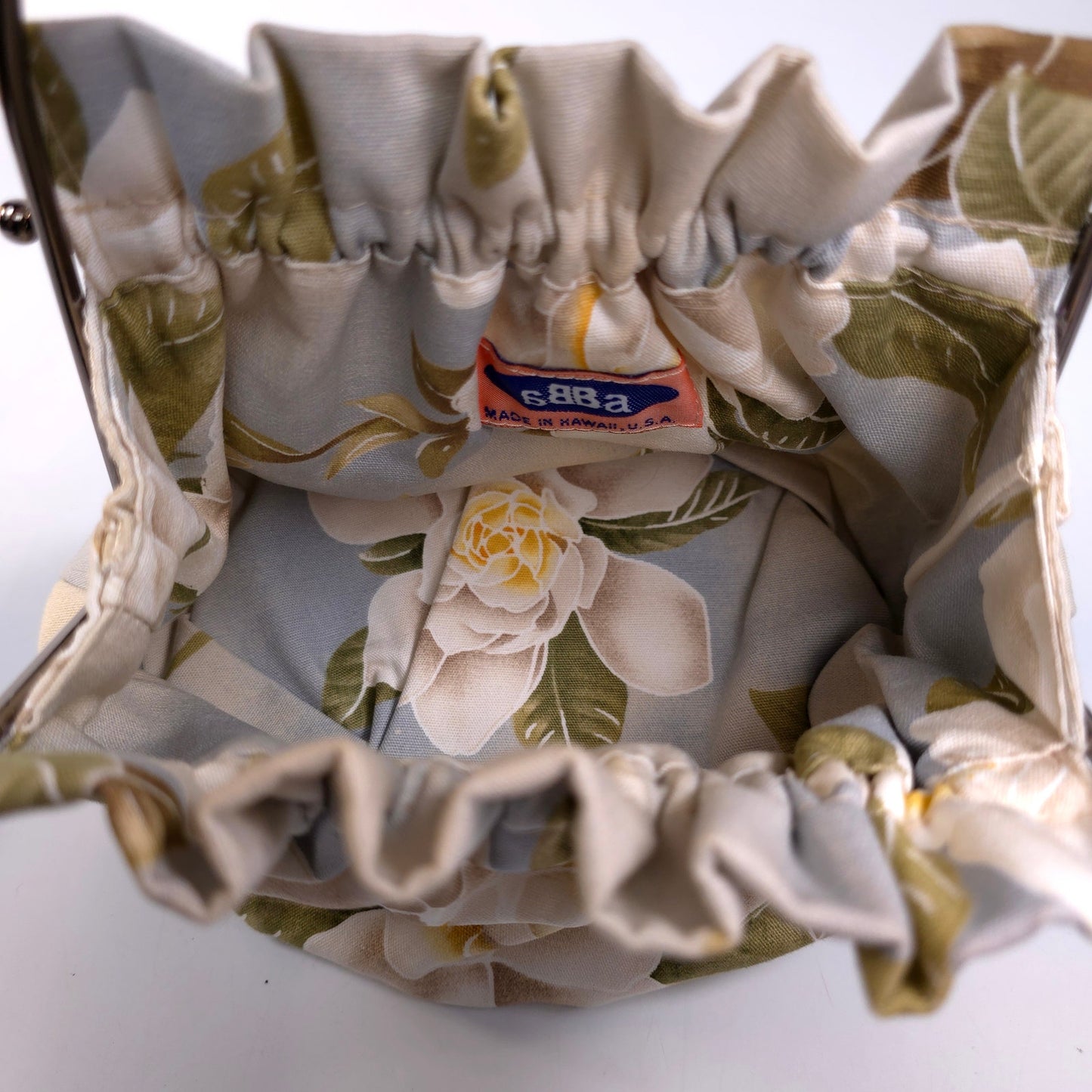 Abba Small Cloth Hand Bag Purse With Kiss Lock Made In Hawaii