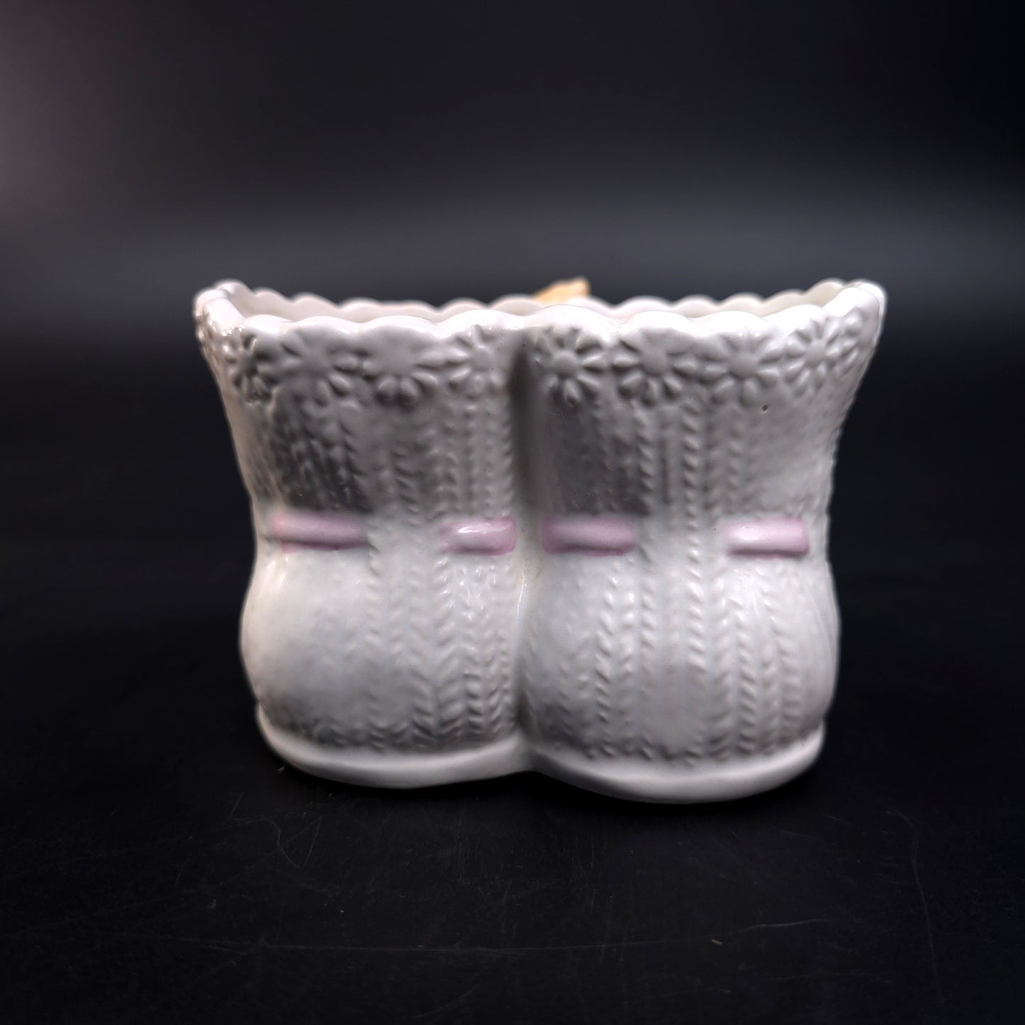 Vintage Napcoware Porcelain Baby Shoes trinket Dish Planter