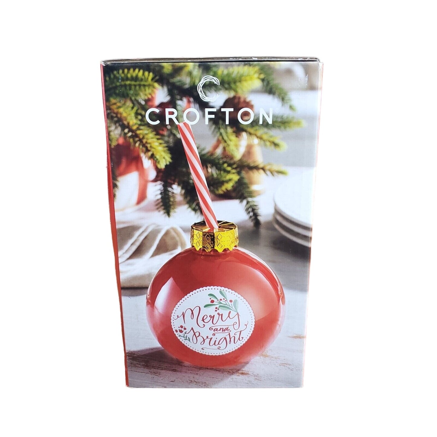 Crofton Ornament Sipper Cup with Straw 13.2 oz Merry and Bright Christmas