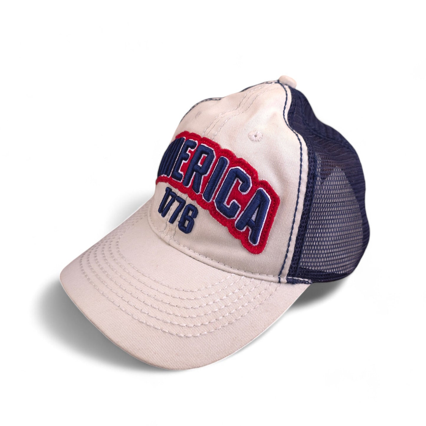 America 1776 White and Blue Snapback Breathable Adjustable Hat