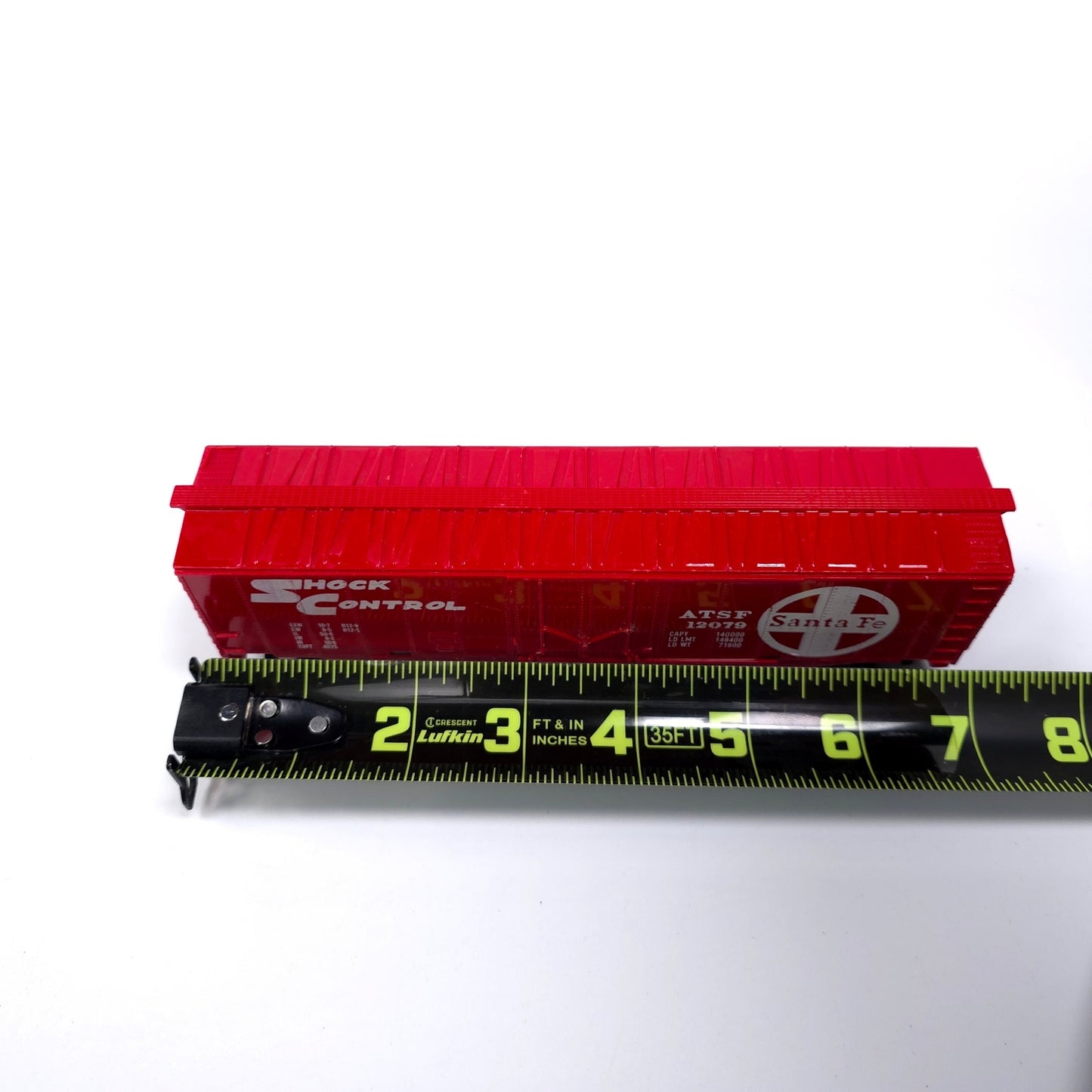 Tyco HO Scale Santa Fe ATSF 12079 Shock Control Red Train Car