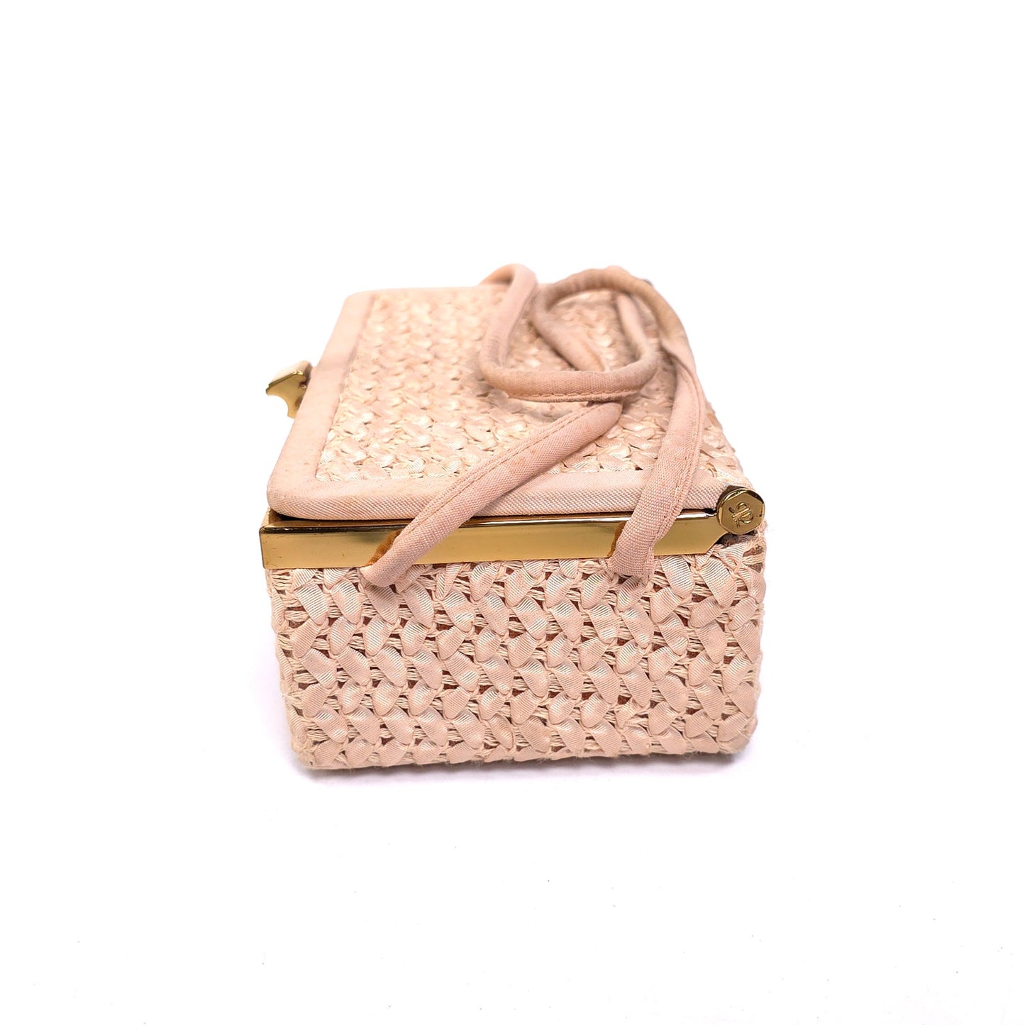 Vintage 60's H.I. Bag Woven Retangle Handbag w/ Attached Coin Purse