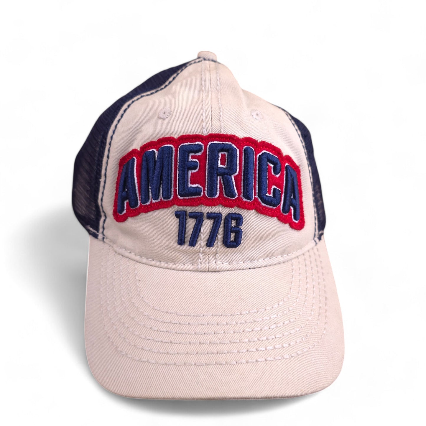 America 1776 White and Blue Snapback Breathable Adjustable Hat