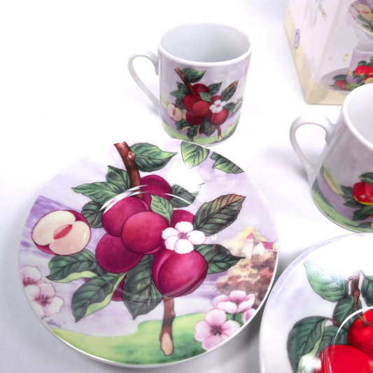 Home Essentials Golden Orchard Set Of 4 Espresso Cup & Saucers