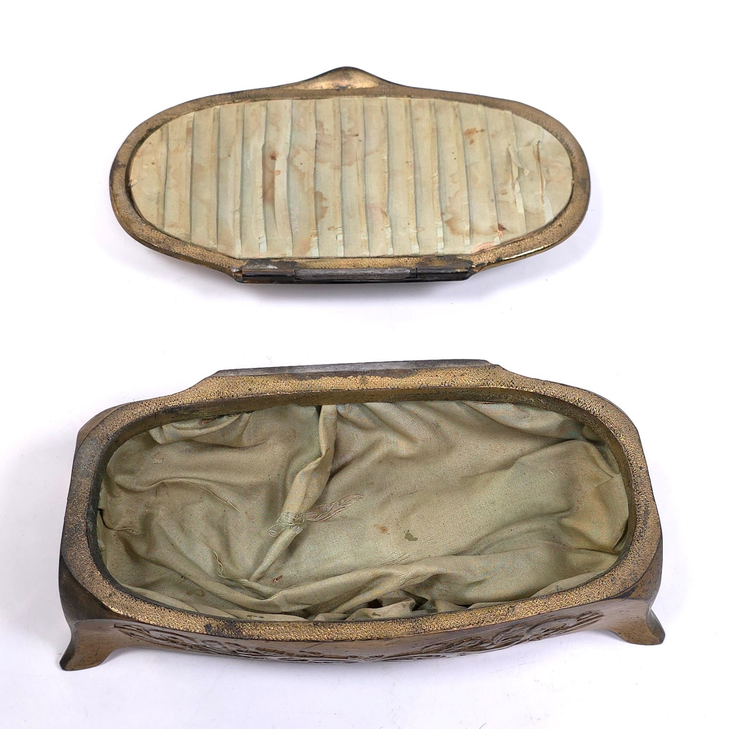 Antique K & Co Bronze Jewelry Trinket Box Detroit Michigan Post Office