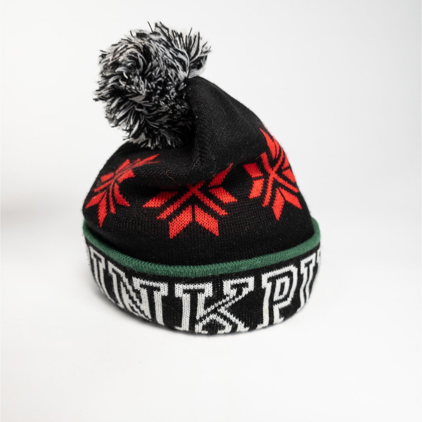 Victoria's Secret Pink Knit Snowflake Stocking Beanie Cap Hat W/ Pom