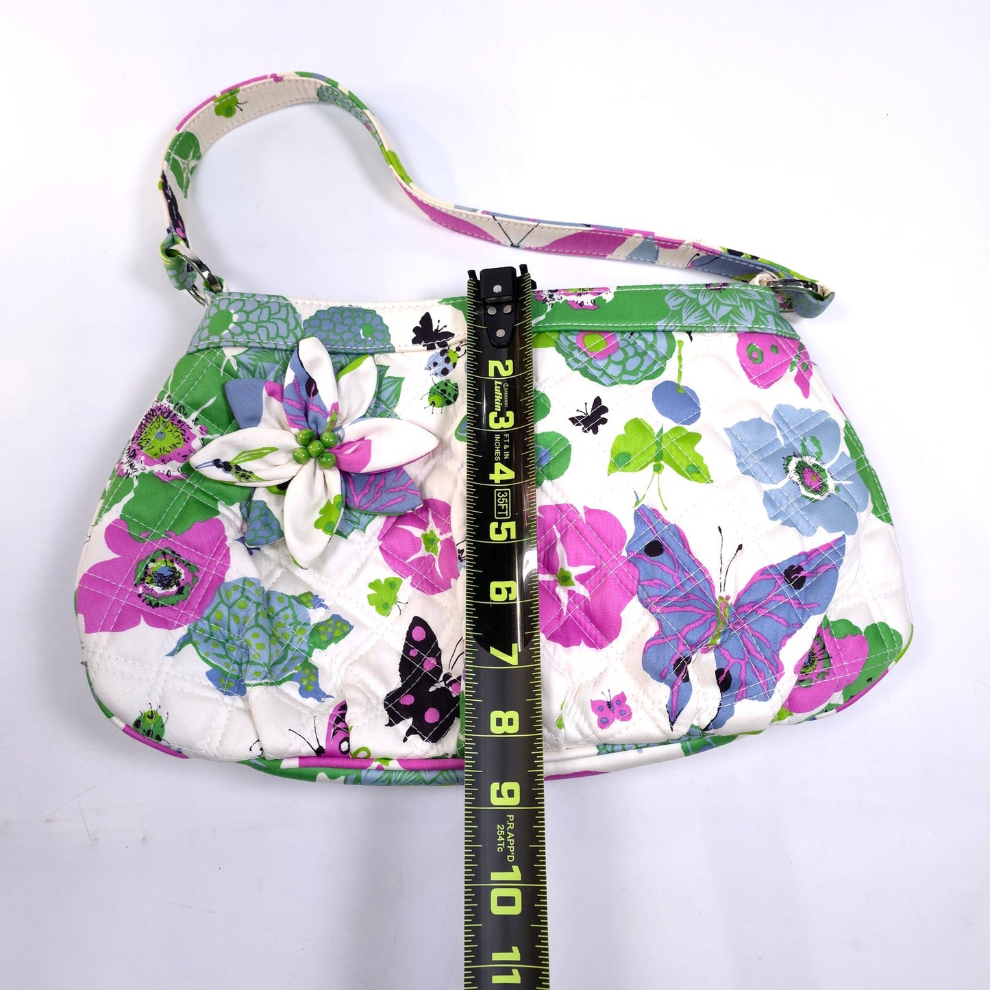 Vera Bradley Limited Edition Holly Sateen Butterflies Quilted Shoulder Purse Bag