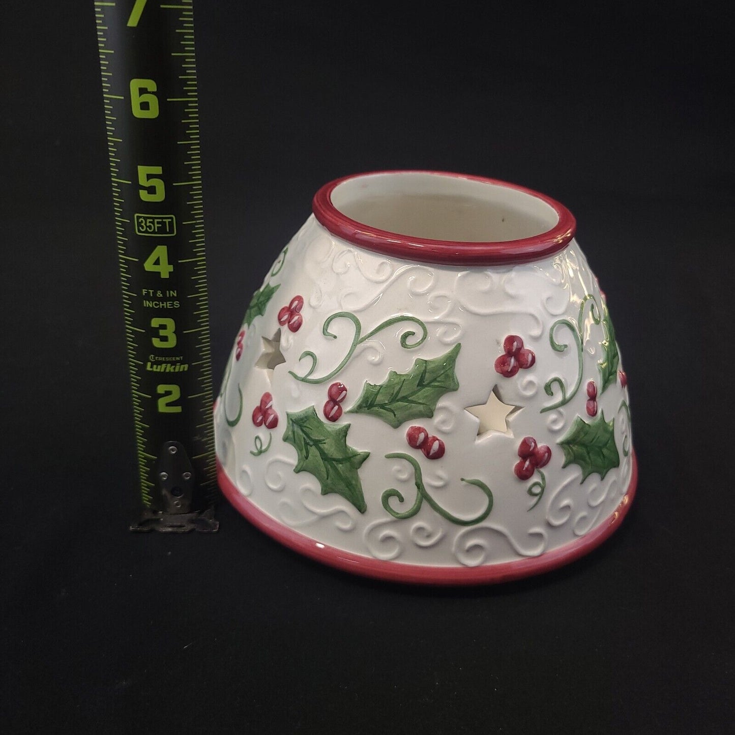 Holly & Berries Large Candle Jar Shade - Festive Design - Perfect for Home Decor