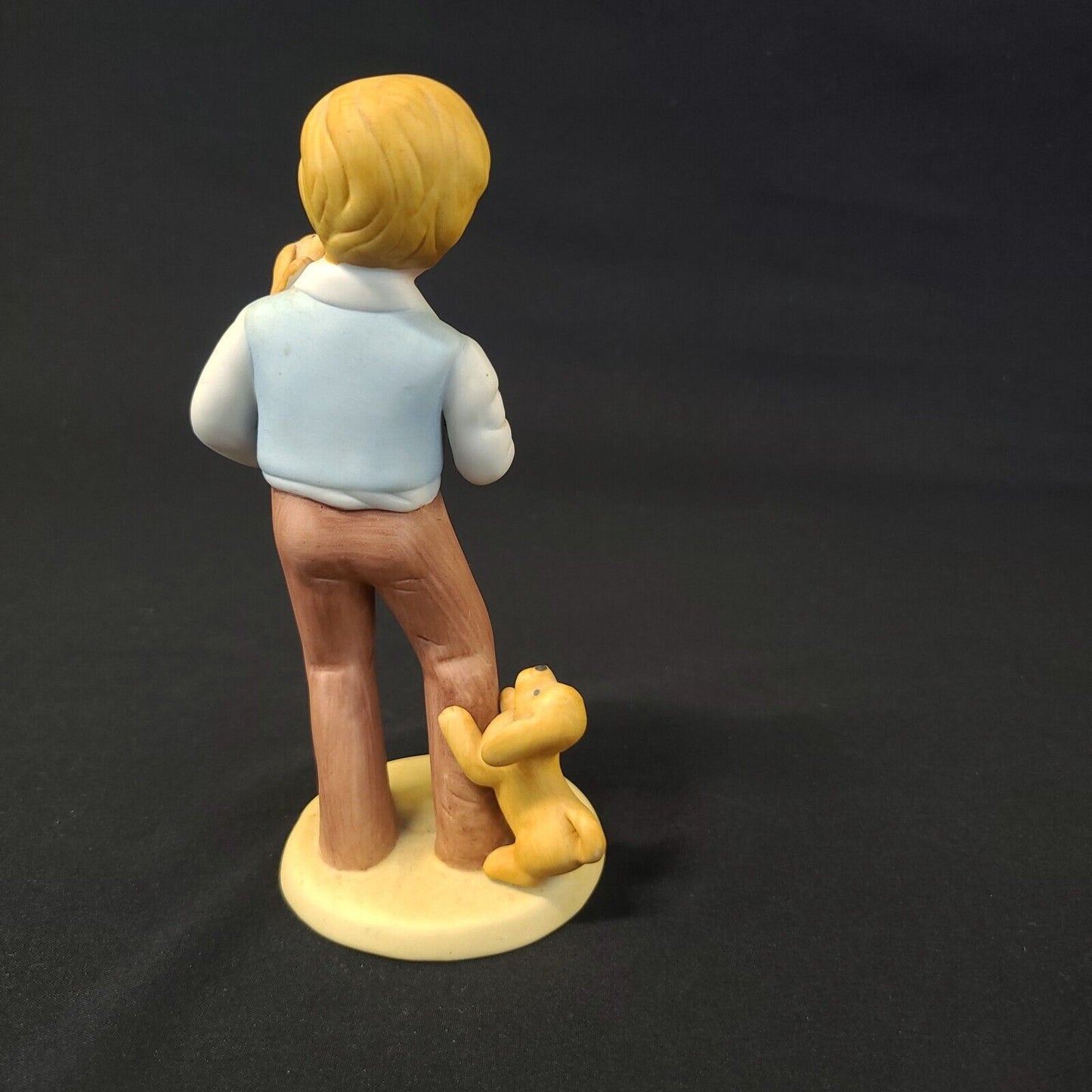 1981 Avon "Best Friends" Boy Holding Puppy Dog Porcelain Figurine