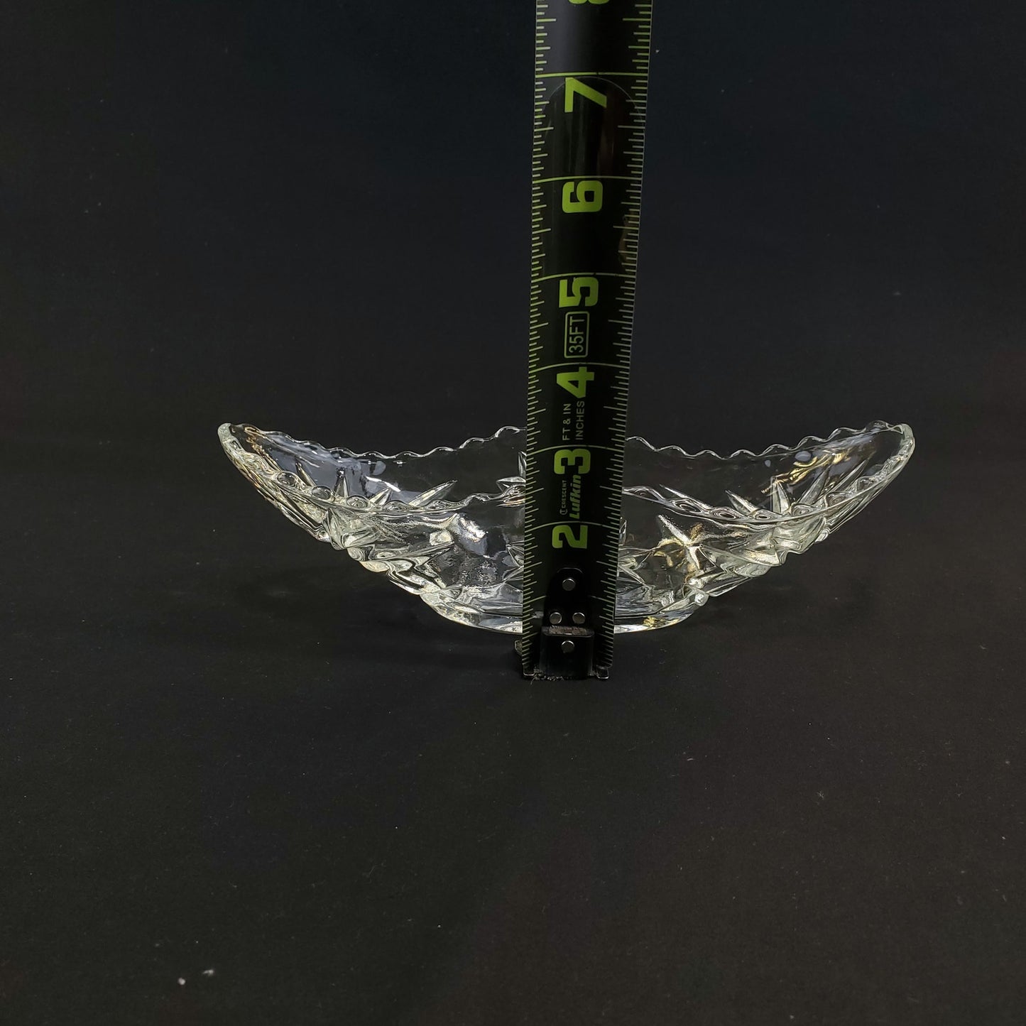 Anchor Hocking EAPC Star of David Crystal Boat Bowl - Vintage Banana Split Dish