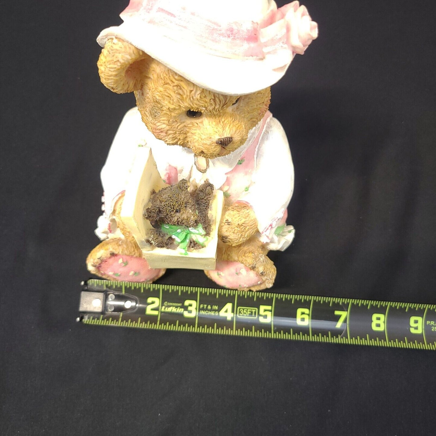 Vintage Girl Teddy Bear Holding Teddy Bear Toy Figurine Bank - Collectible, Rare