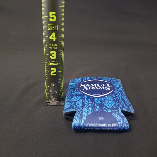 Samuel Adams Boston Lager Beer Coozie - Blue Wheat Design - Collectible - Rare