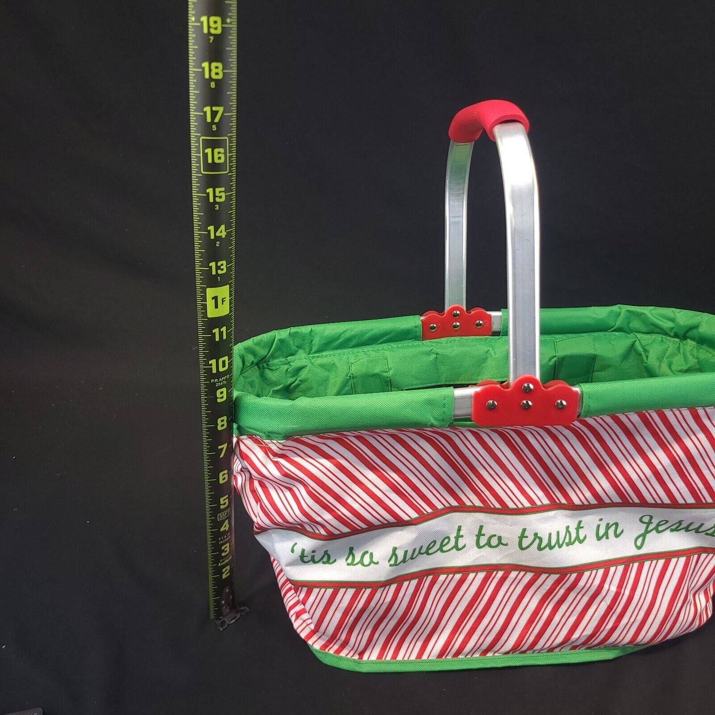 Holiday Canvas & Metal Collapsible Basket - Versatile and Decorative