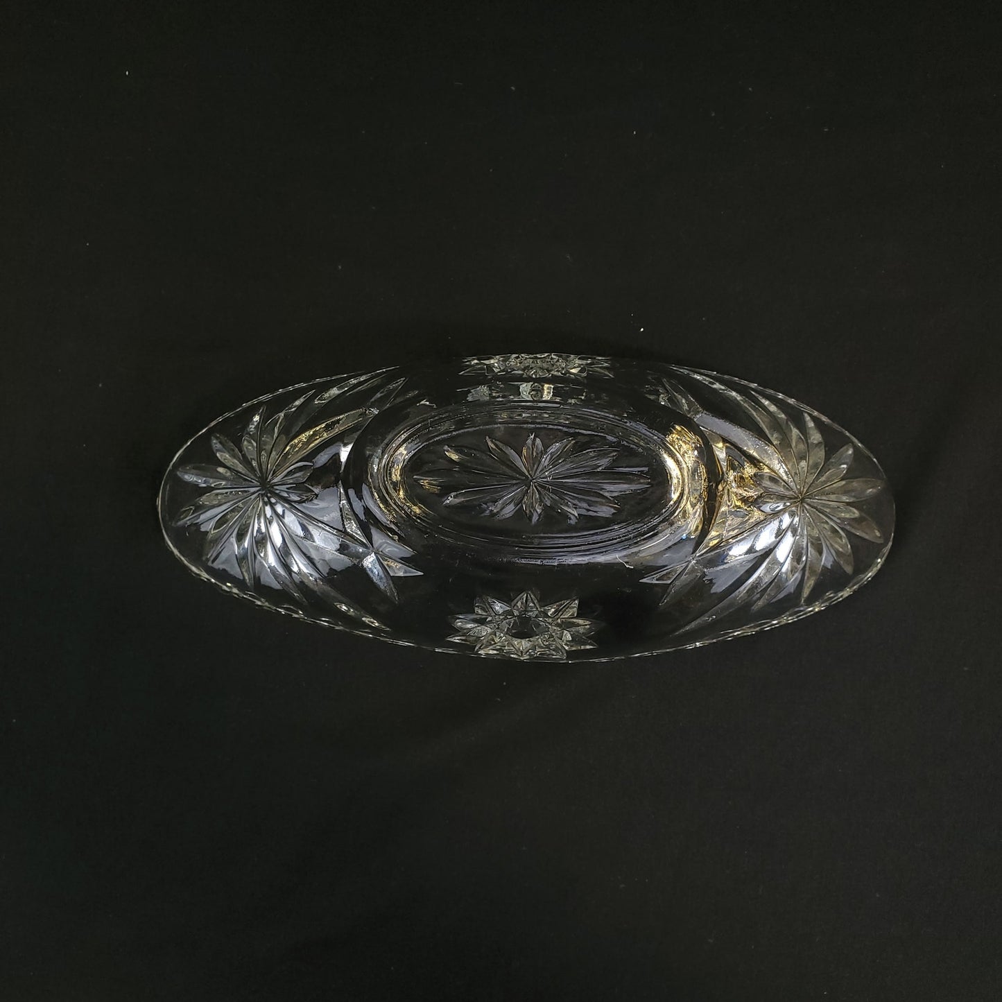 Anchor Hocking EAPC Star of David Crystal Boat Bowl - Vintage Banana Split Dish