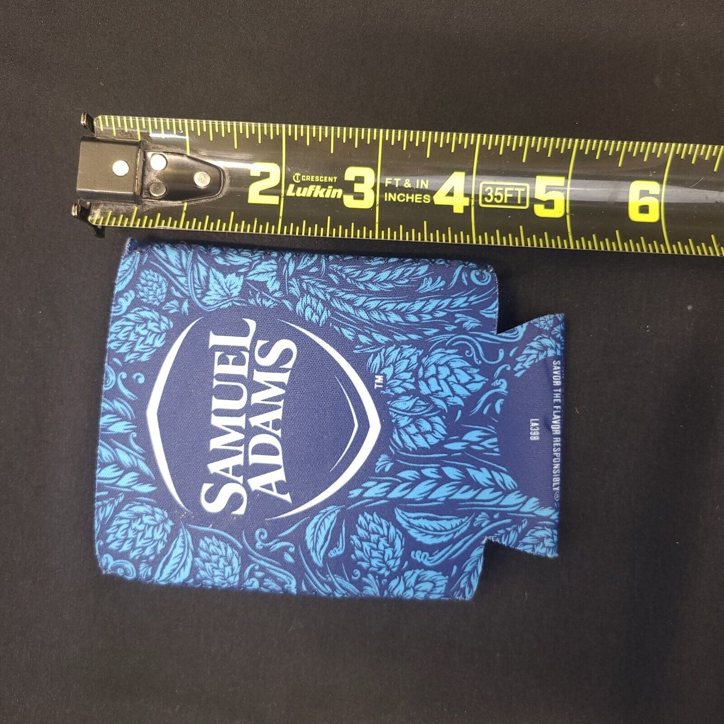 Samuel Adams Boston Lager Beer Coozie - Blue Wheat Design - Collectible - Rare