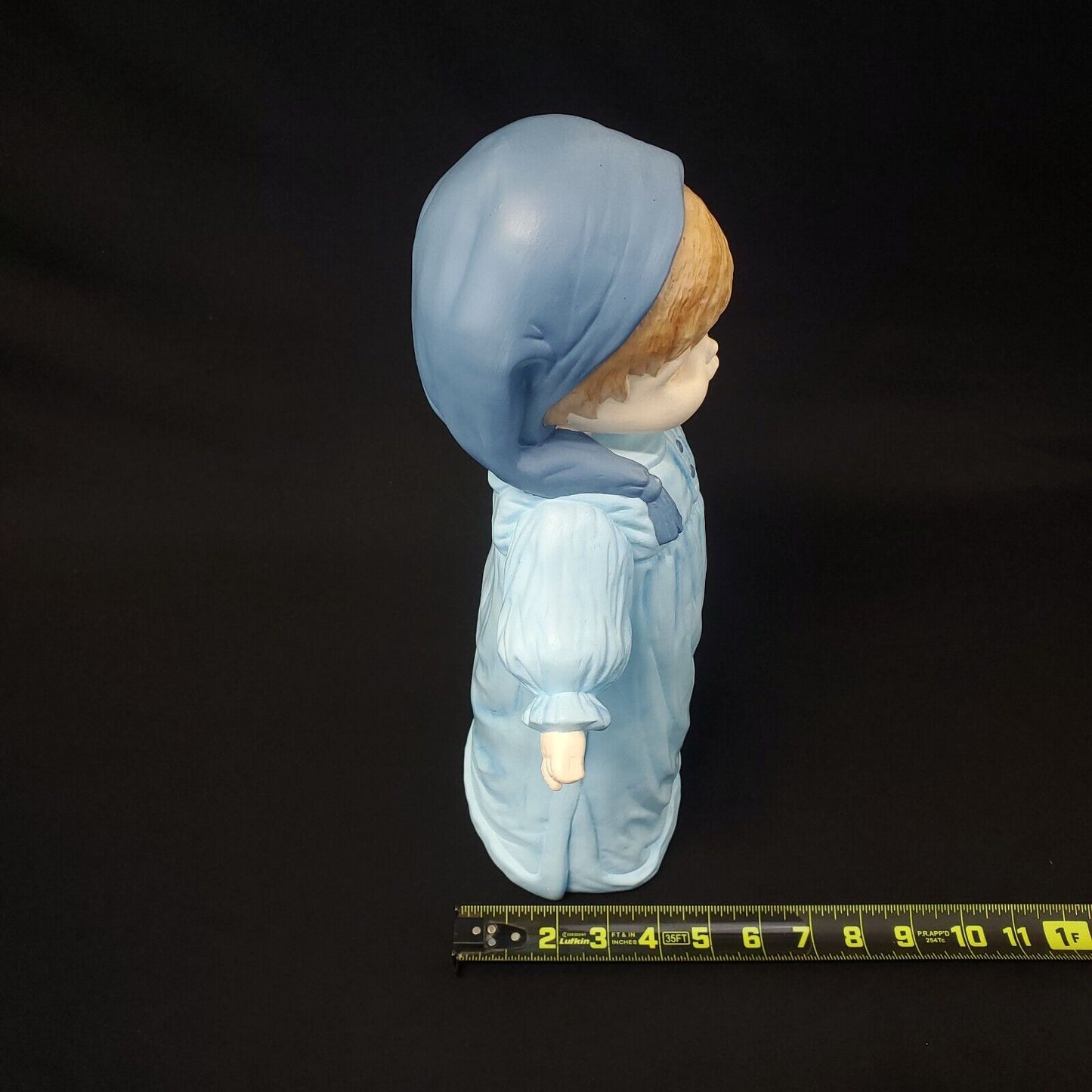 16” Porcelain Children Figurine in Nightgown with Candle - Collectible Decor