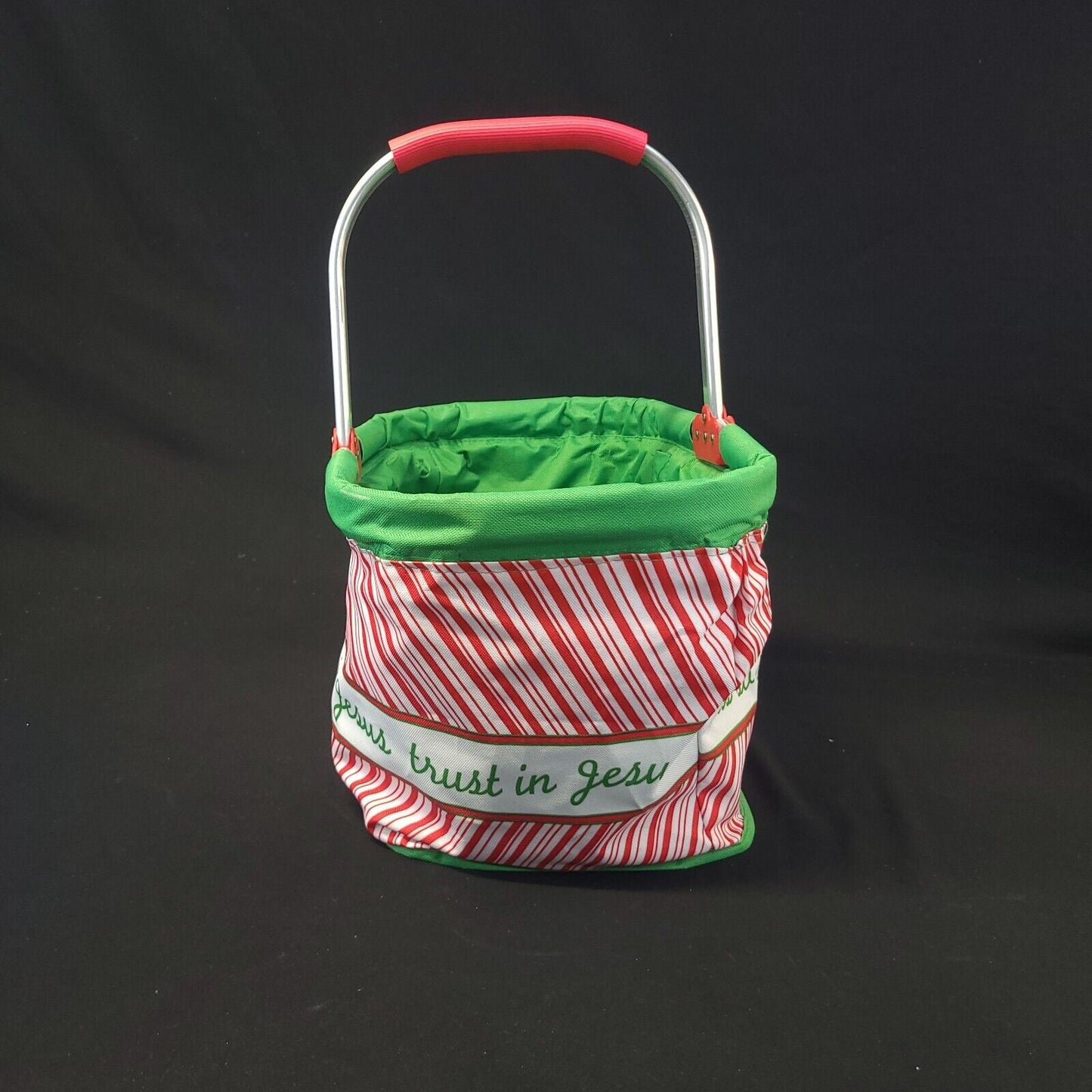 Holiday Canvas & Metal Collapsible Basket - Versatile and Decorative