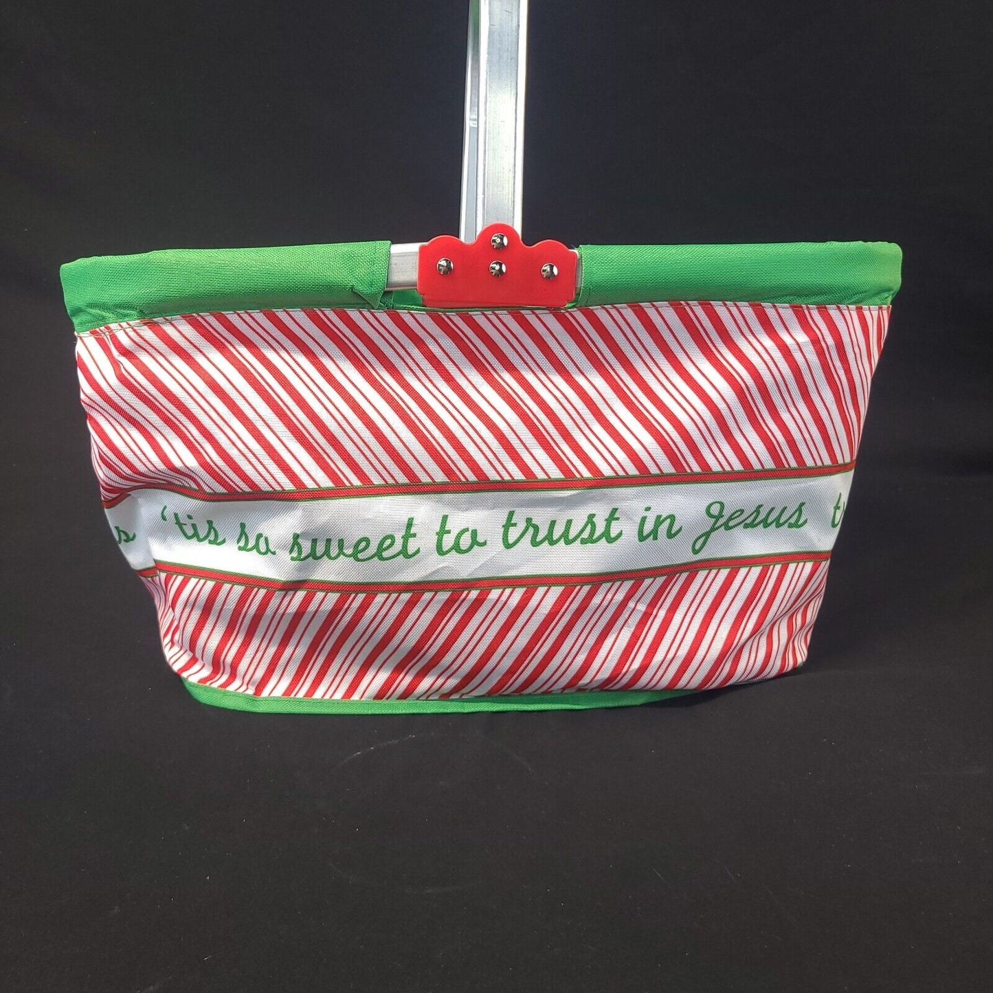 Holiday Canvas & Metal Collapsible Basket - Versatile and Decorative