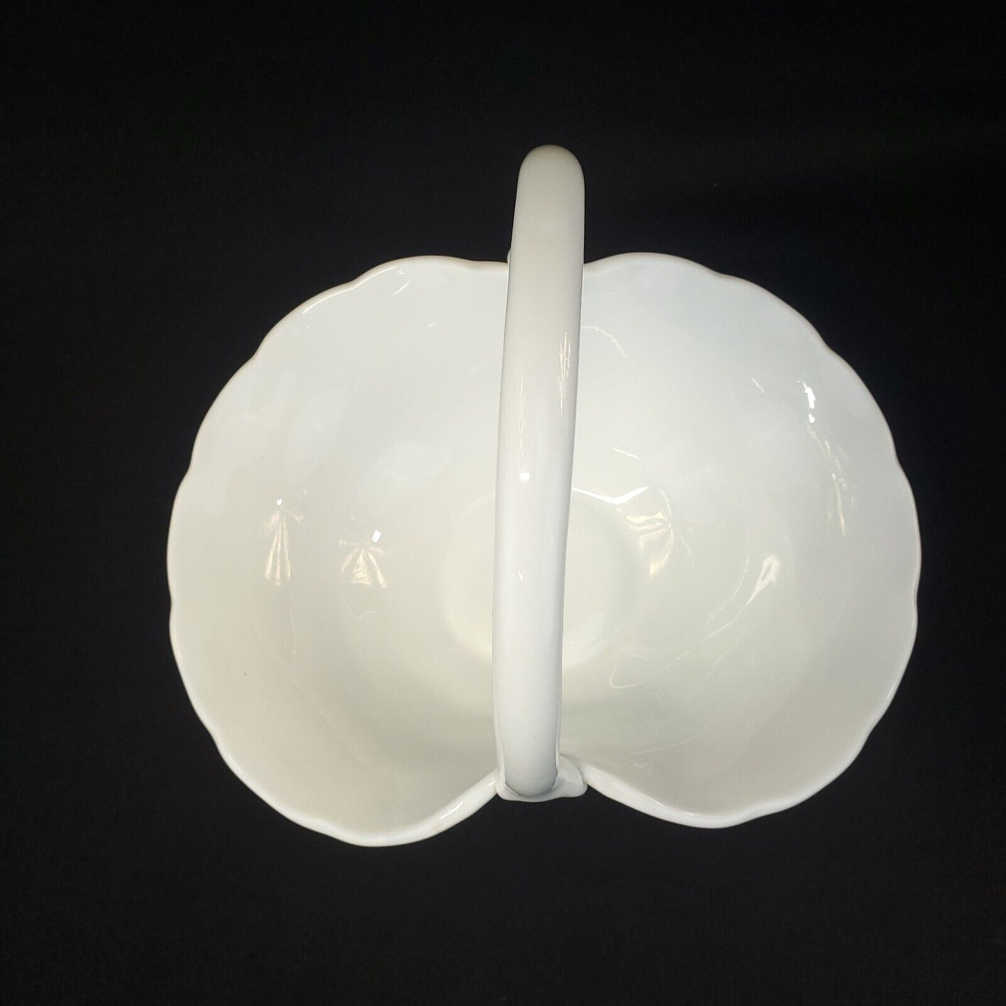 Large Ivory Porcelain Fruit Basket - Decorative Collectible