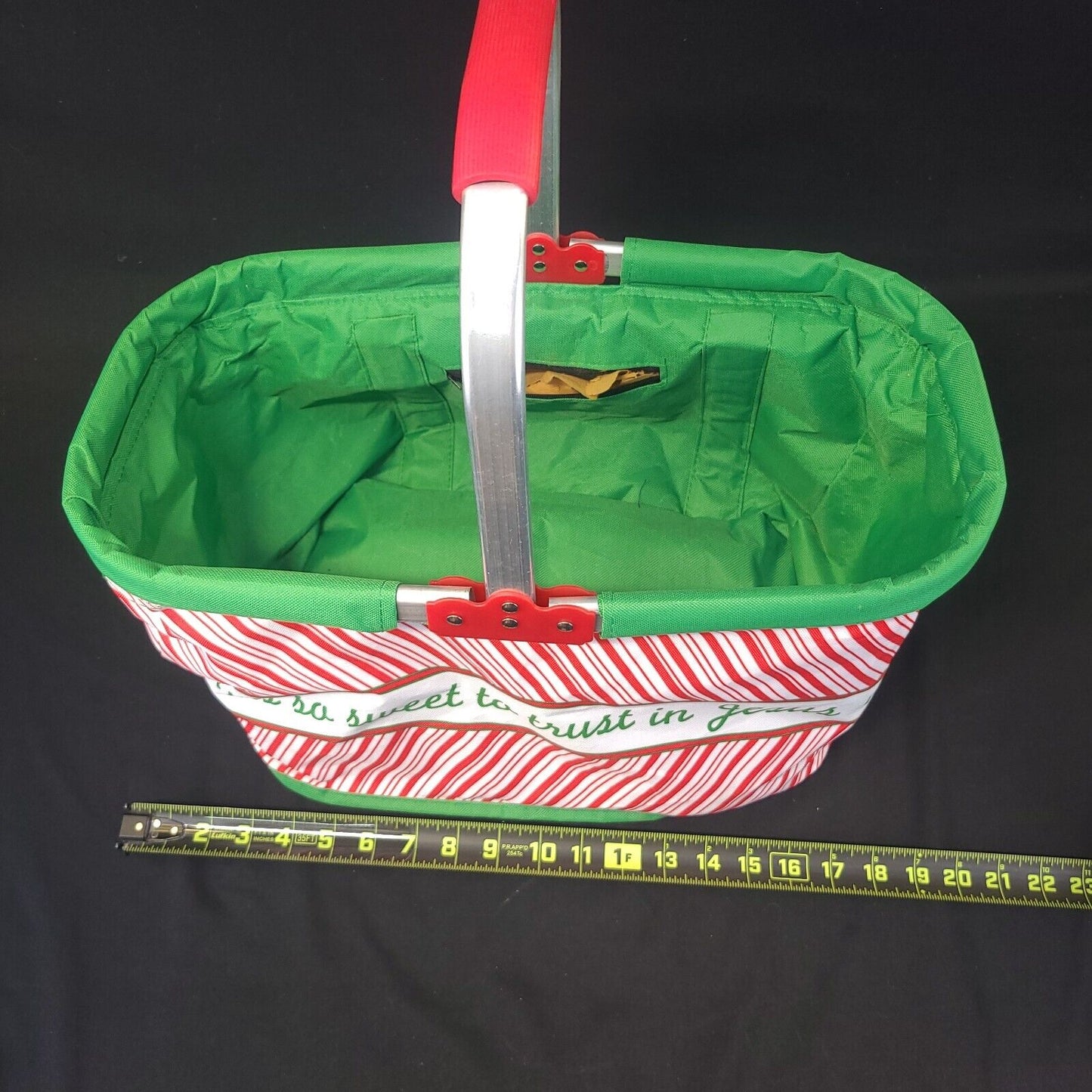 Holiday Canvas & Metal Collapsible Basket - Versatile and Decorative