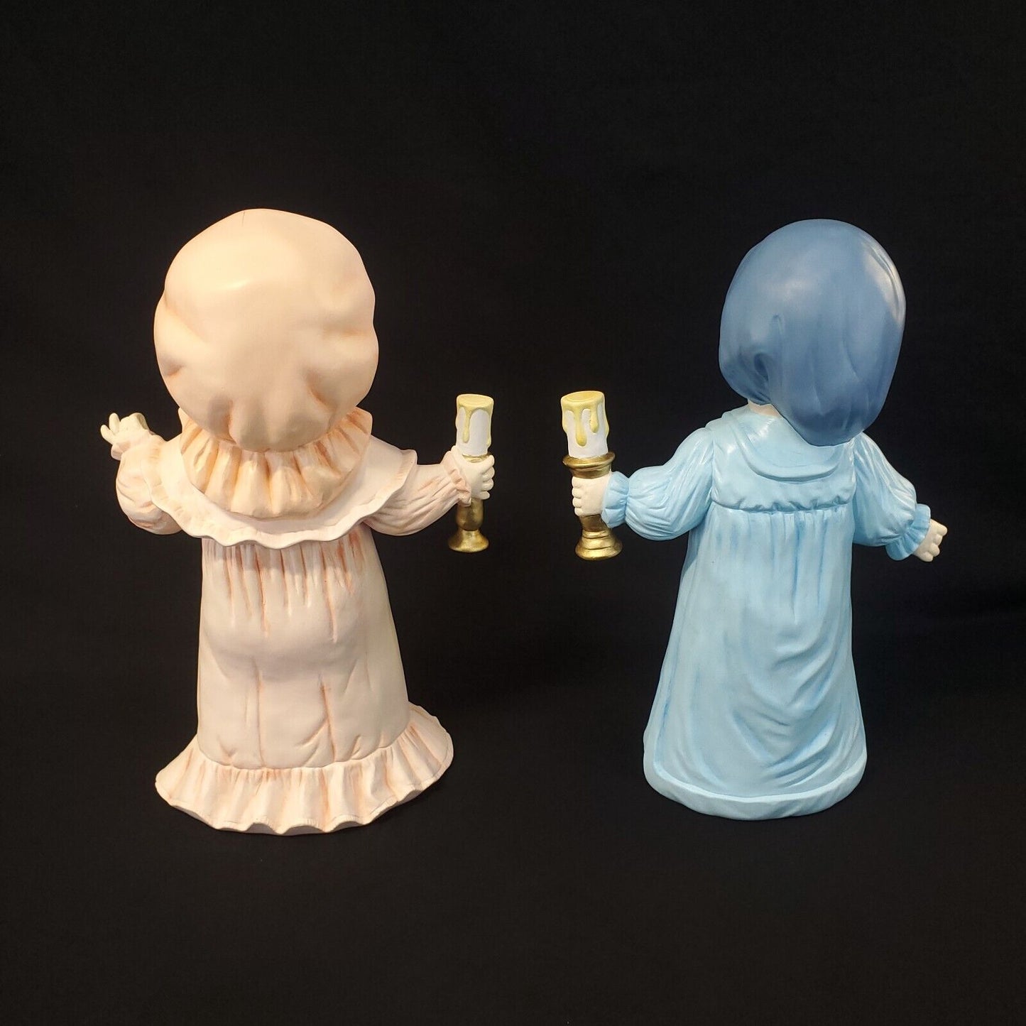 16” Porcelain Children Figurine in Nightgown with Candle - Collectible Decor