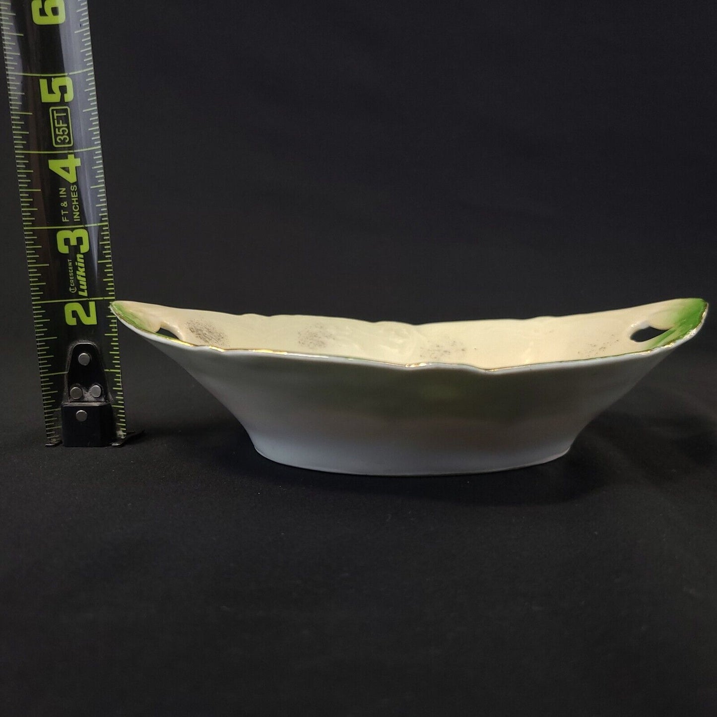 Vintage Handpainted Porcelain German Rose Bowl - Gold Trim, Floral Design