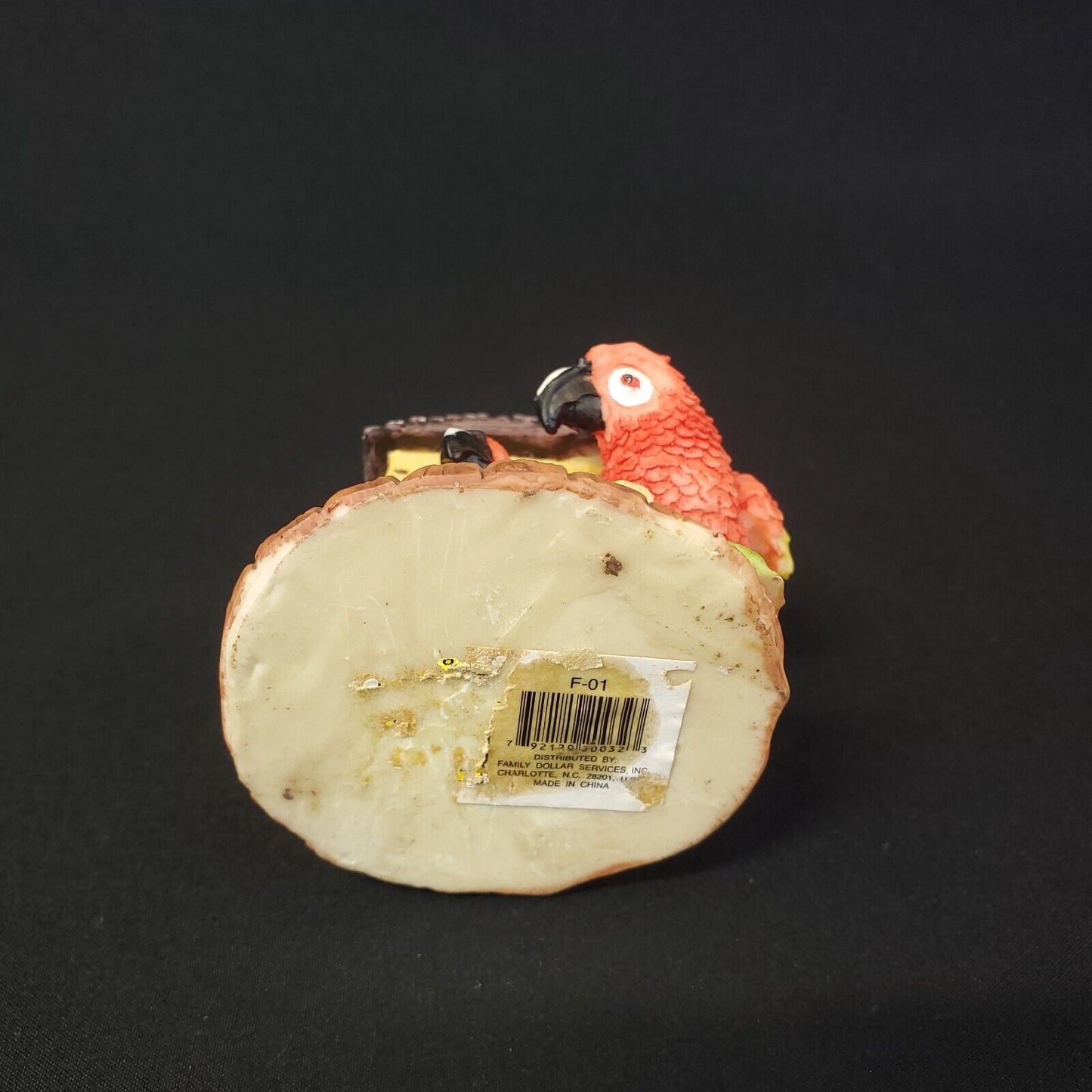 Macaw Parrots In A Bird House Figurine - Collectible Decoration